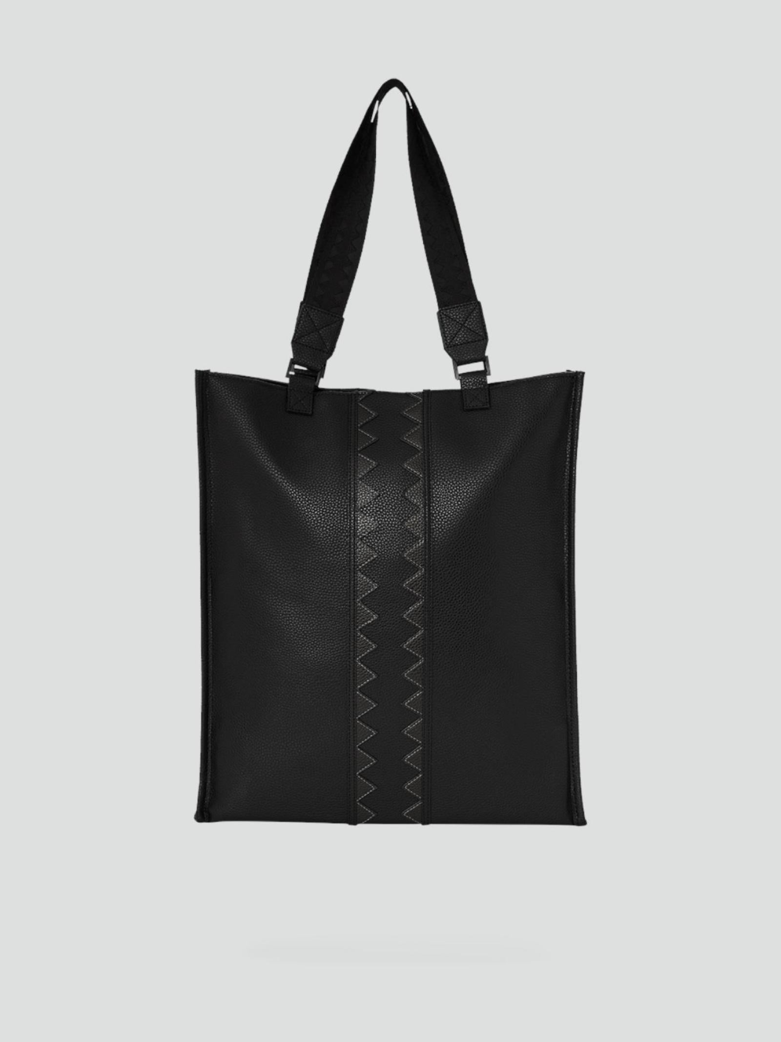 Borsa "Global Traveler Cargo Tote" Nera in Ecopelle con Tasche