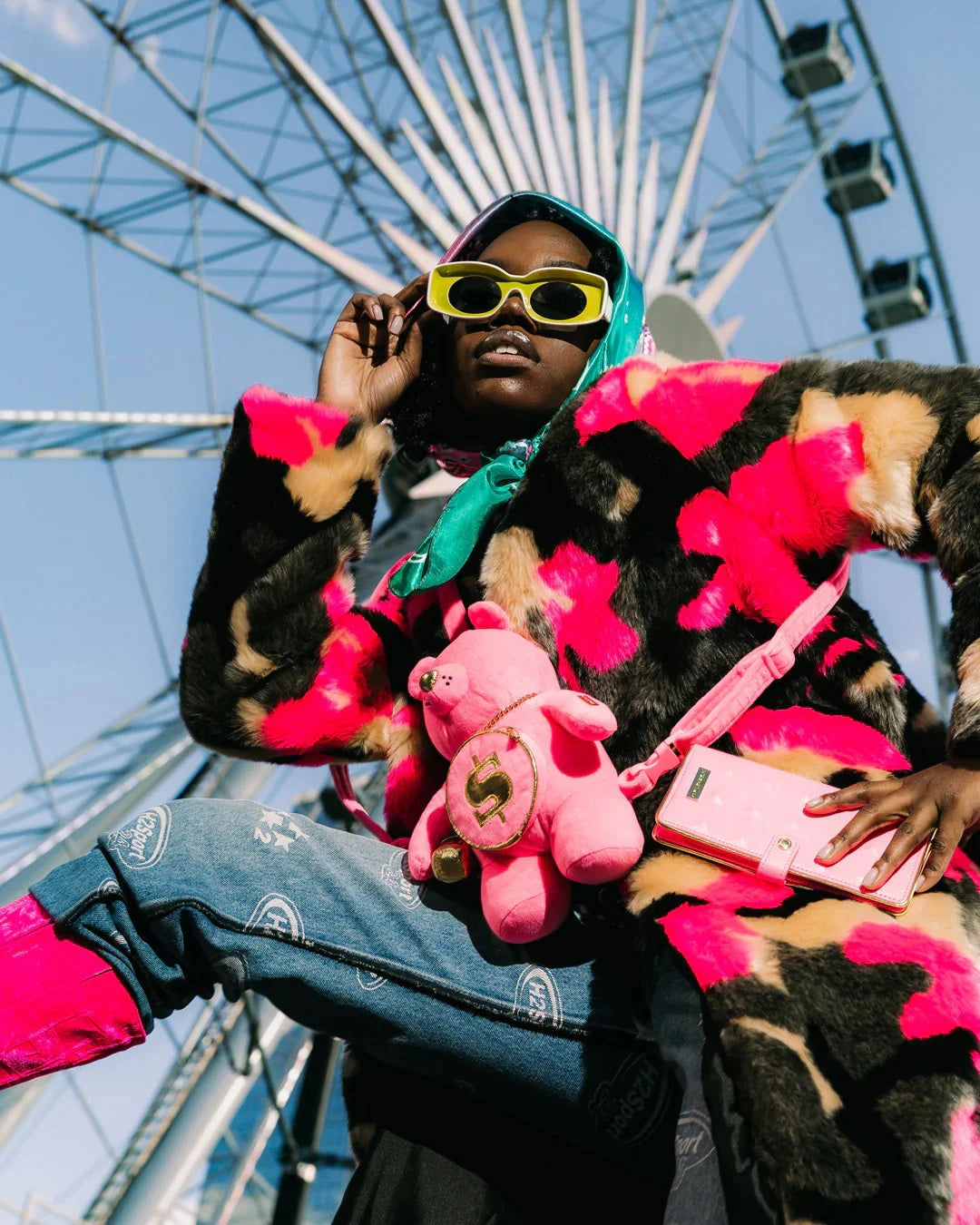 Portafoglio "Sorbet Stunna" Rosa a Libretto con Chiusura Snap