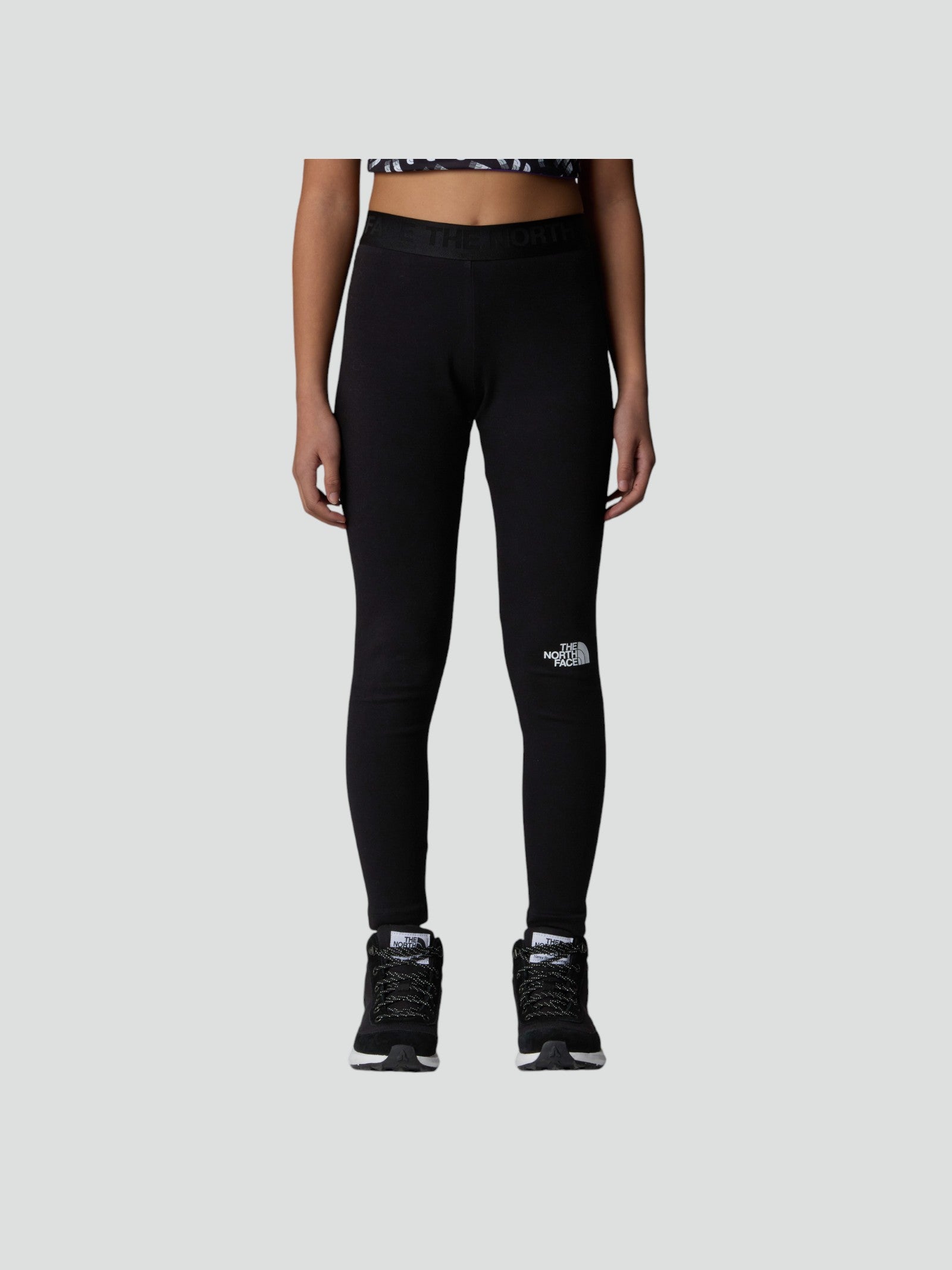 Leggings Neri The North Face con Fascia Elastica e Logo a Contrasto