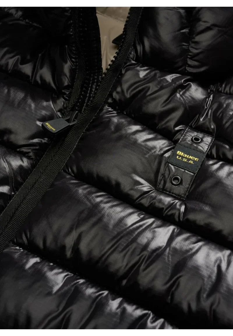 Piumino "Caroll" nero in Nylon Idrorepellente con Cappuccio
