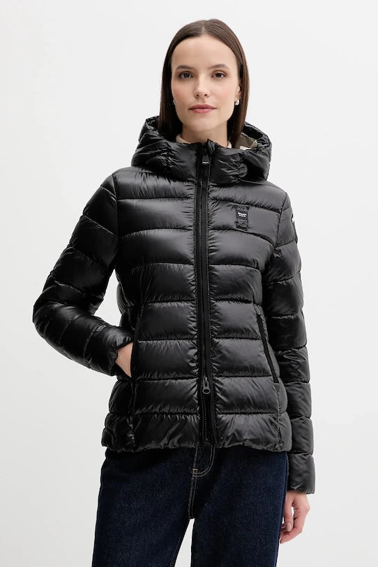 Piumino "Caroll" nero in Nylon Idrorepellente con Cappuccio