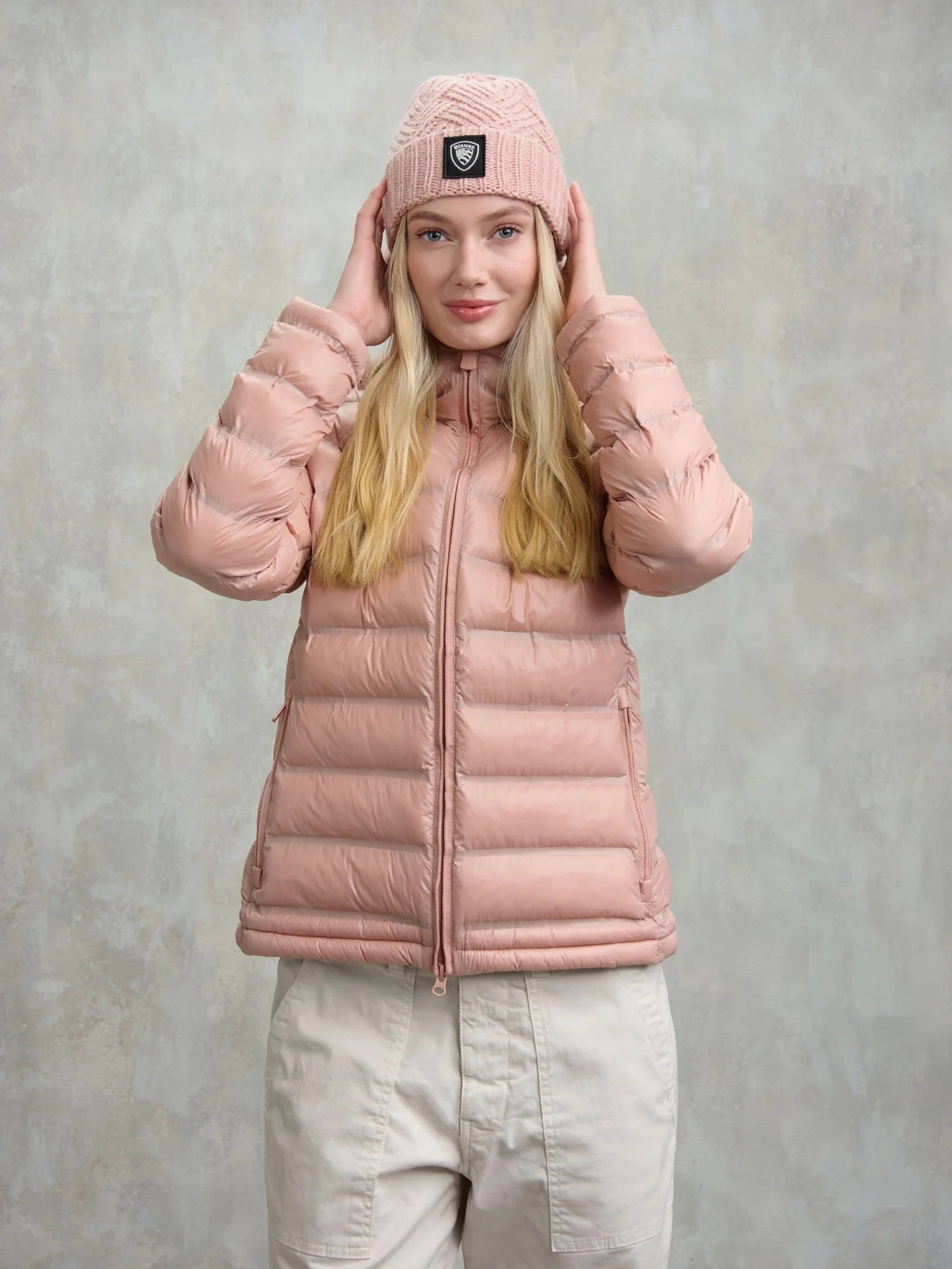 Piumino"Ellis" in Nylon Trapuntato rosa con Imbottitura Repreve®