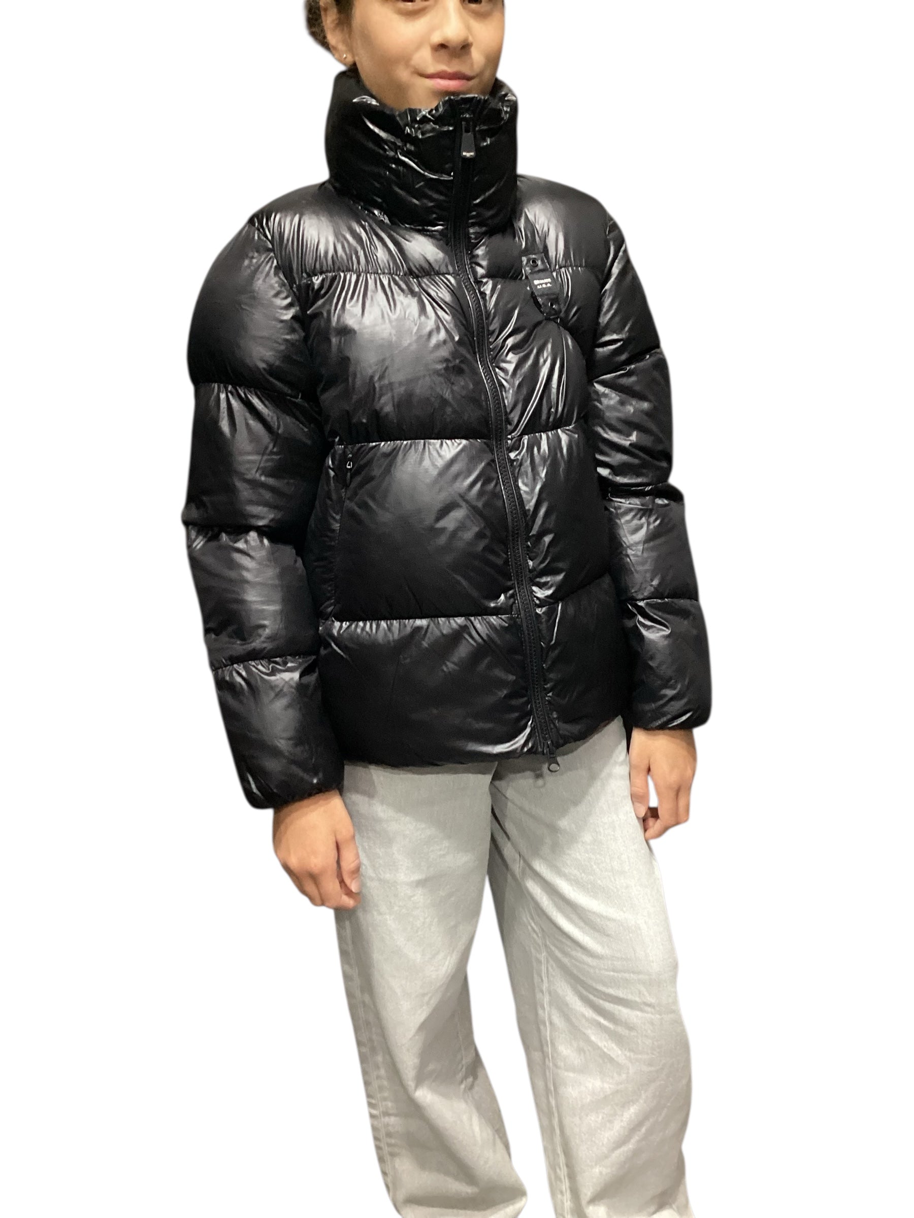 Piumino bambina "Pingree Junior" nero con Cappuccio e Tasche Zip