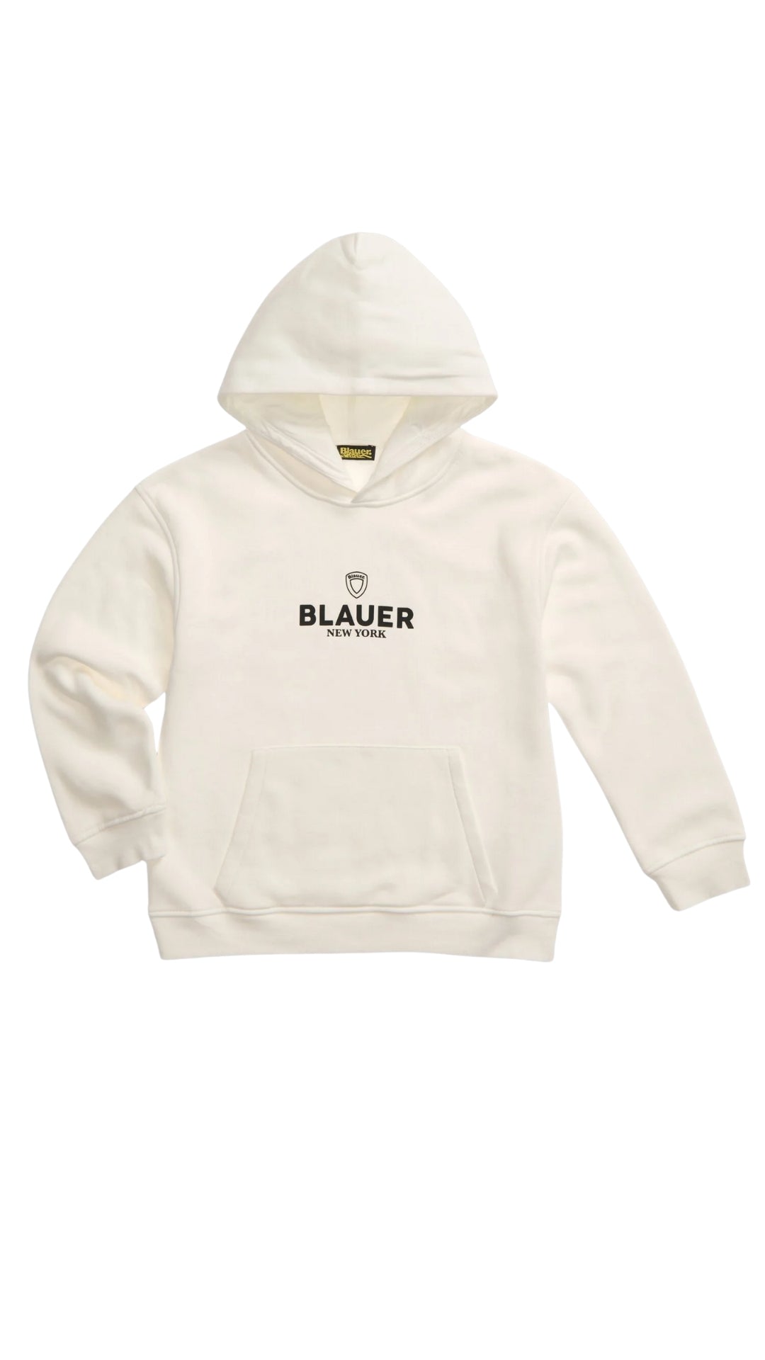 Felpa Bambino Blauer "Irwin Junior" con Cappuccio e Logo Nero