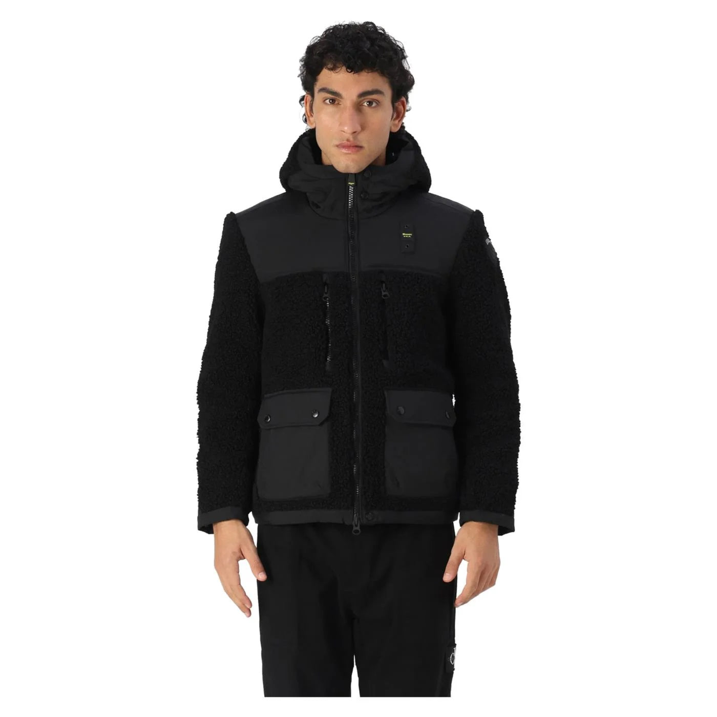 Piumino uomo "Wilcock" Nero con Cappuccio e Tasche Multiple