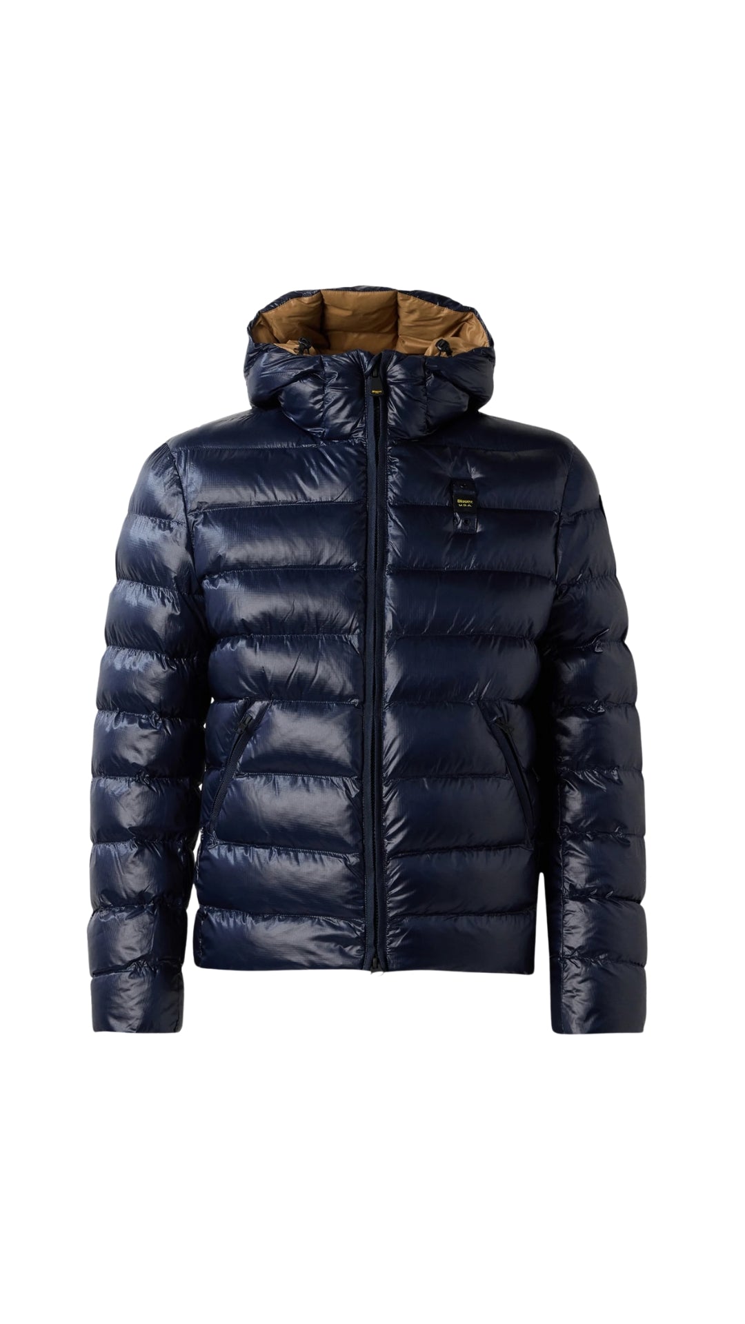 Piumino "Adams" Blu con Interno tabacco in Nylon Eco
