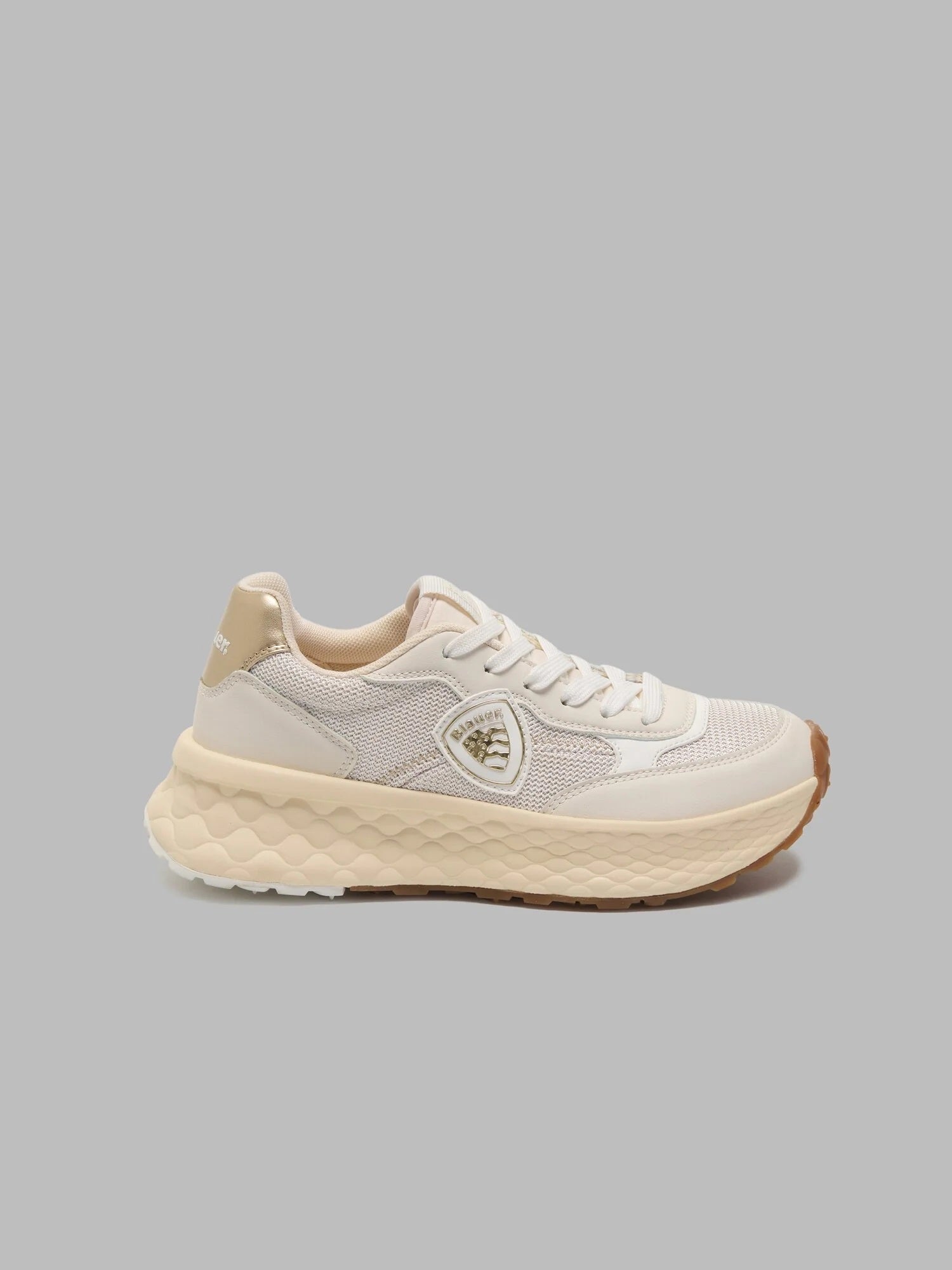 Sneaker "Lynn01-LEG" Crema con logo Blauer laterale