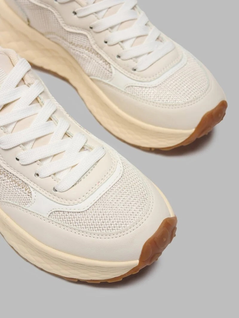 Sneaker "Lynn01-LEG" Crema con logo Blauer laterale