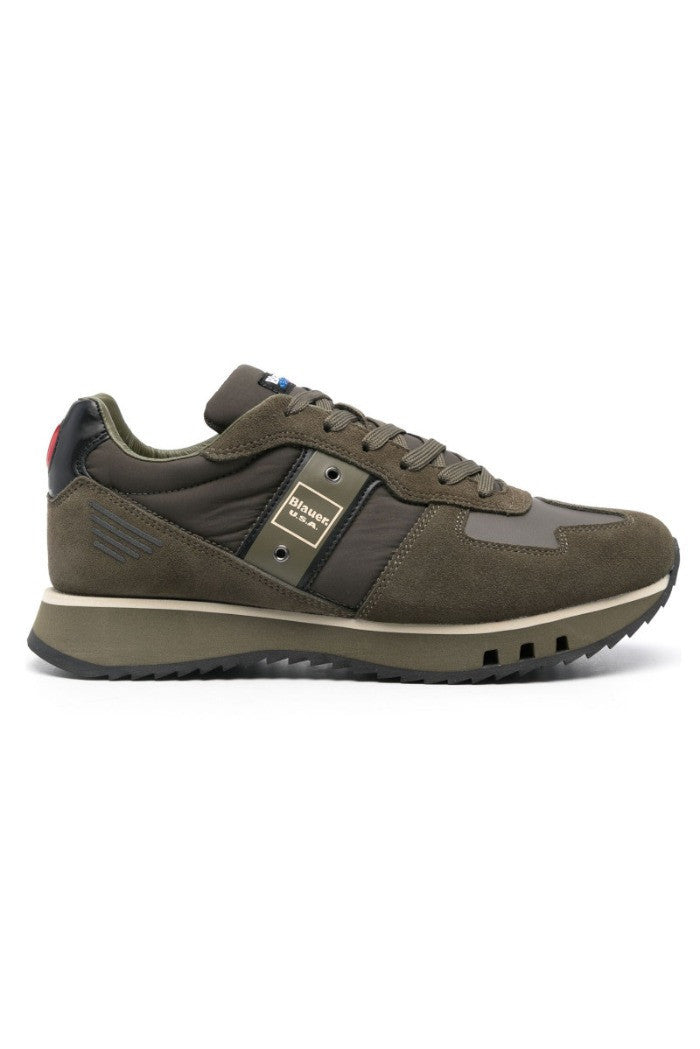 Sneaker "Tokyo01" in Pelle Scamosciata e Tessuto Tecnico Verde