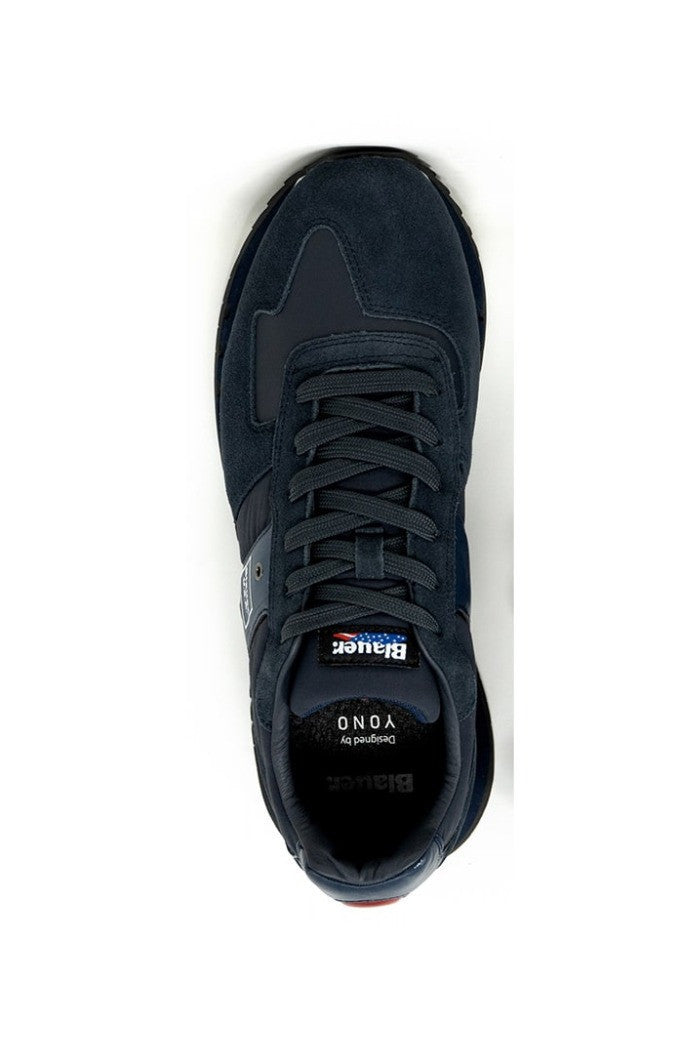 Sneaker "Tokyo01Tas" Uomo Blu Navy in Pelle e Tessuto Tecnico