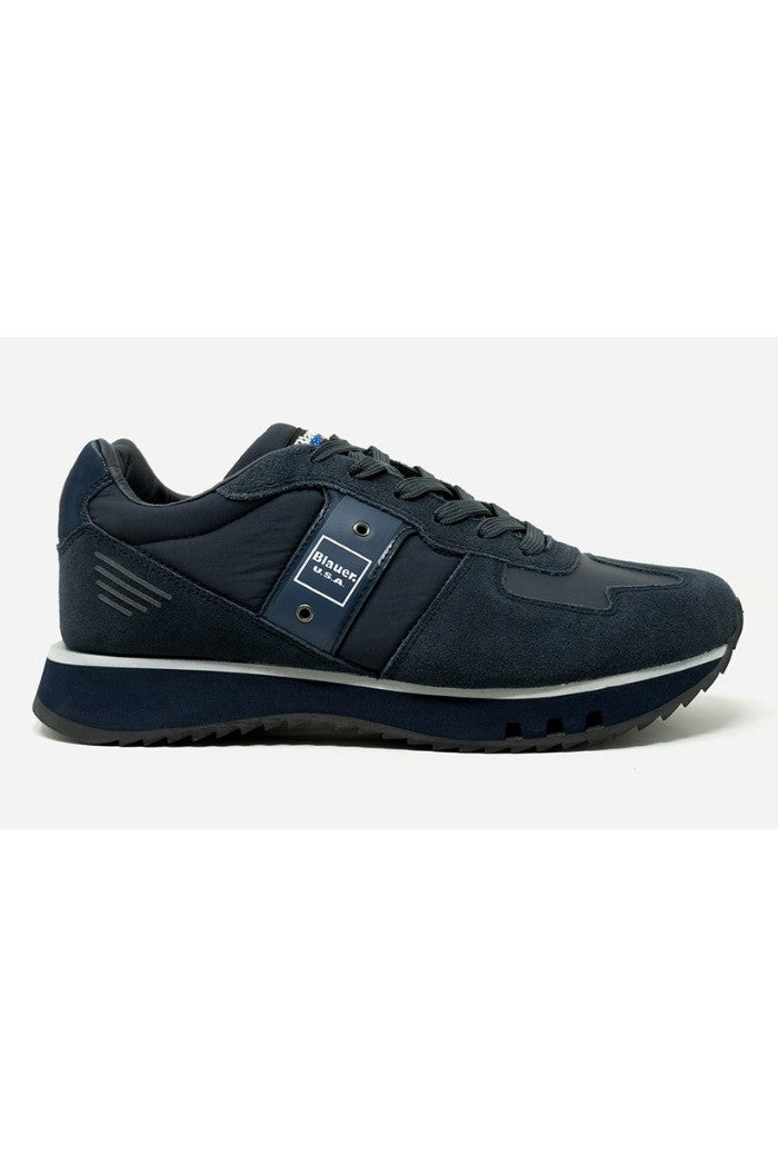 Sneaker "Tokyo01Tas" Uomo Blu Navy in Pelle e Tessuto Tecnico