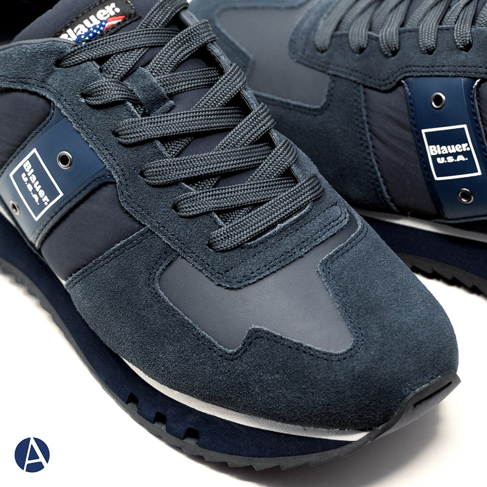 Sneaker "Tokyo01Tas" Uomo Blu Navy in Pelle e Tessuto Tecnico
