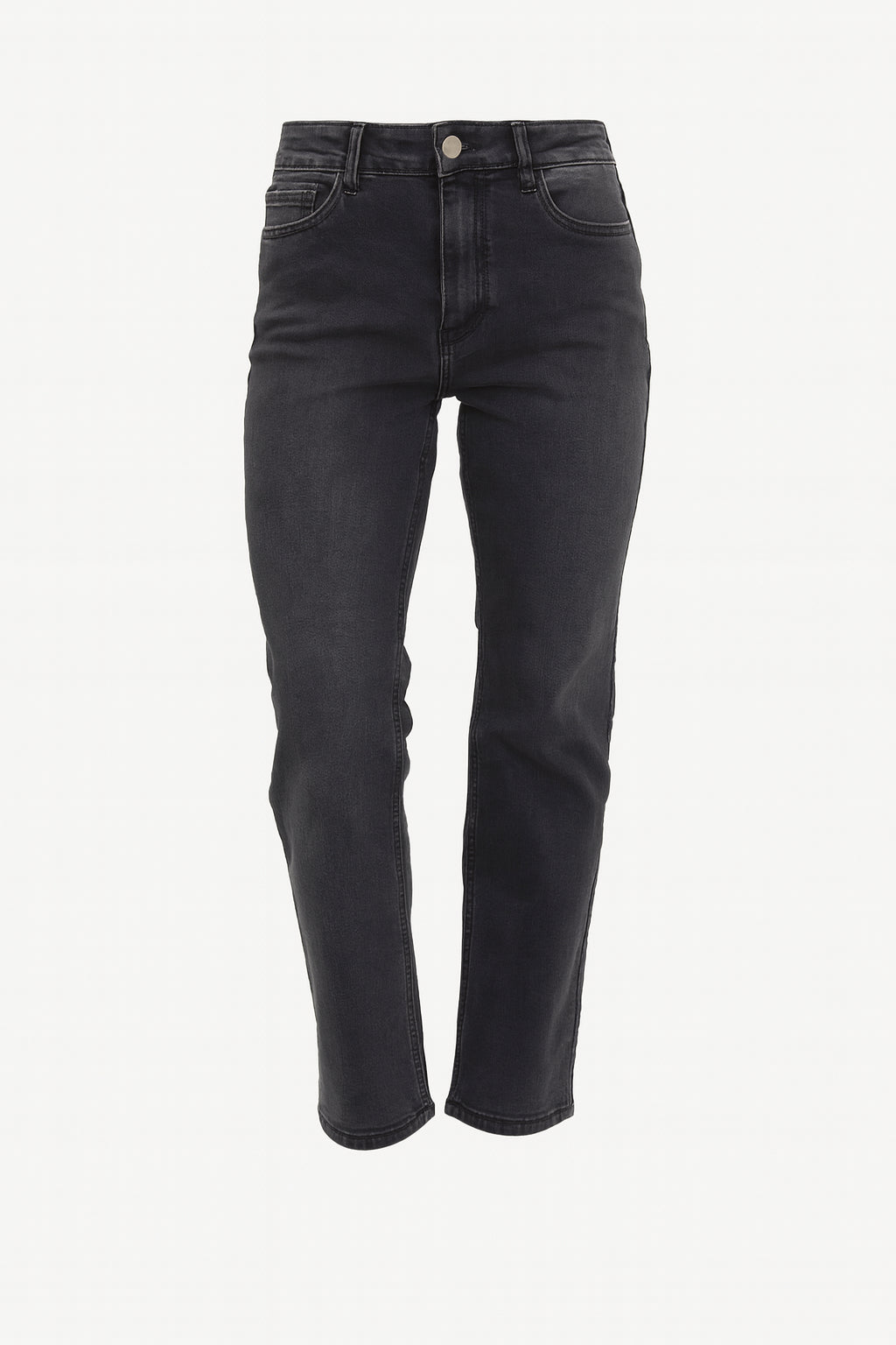 Jeans "Felce" in denim nero pulito slim flare