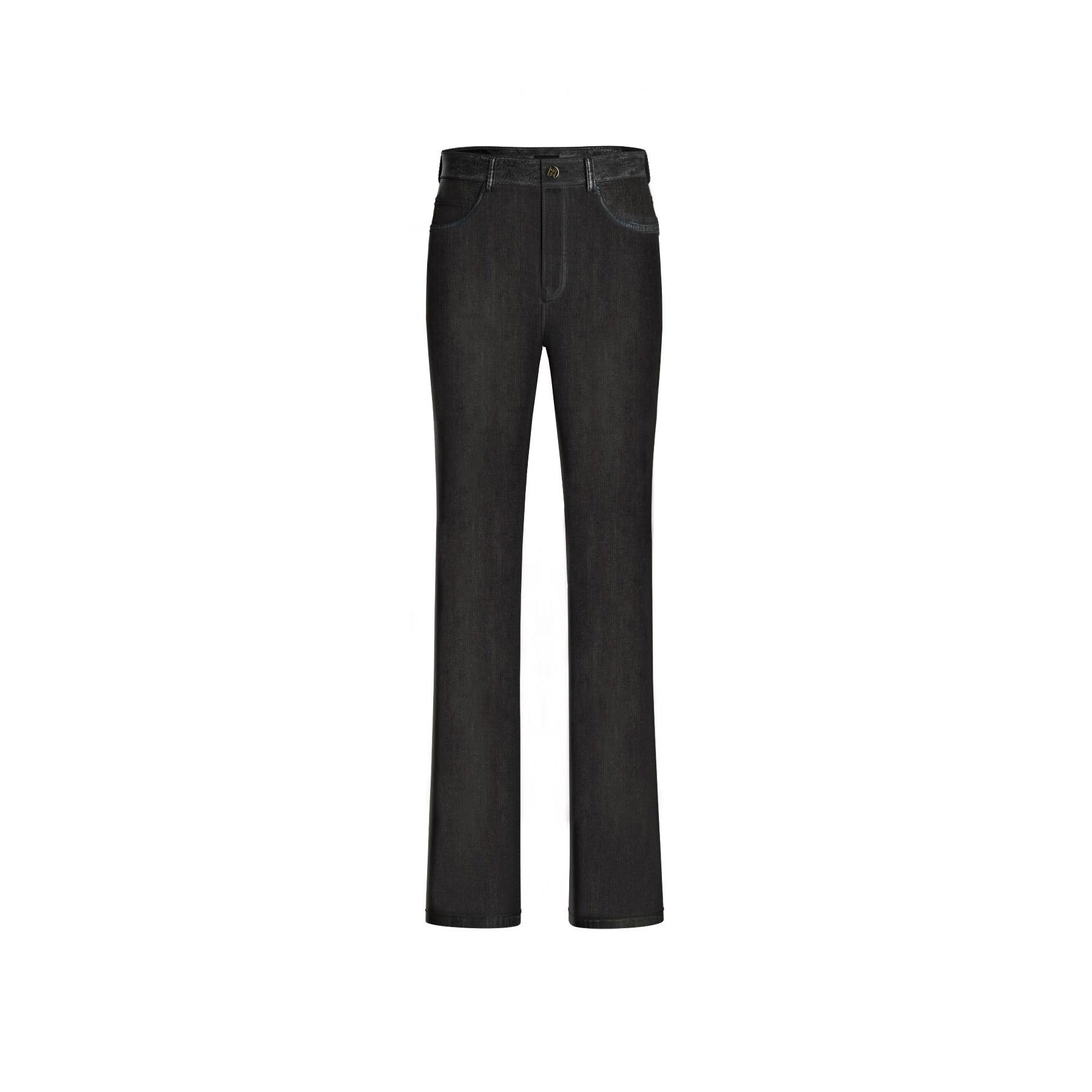 Jeans "Felce" in denim nero stone slim flare