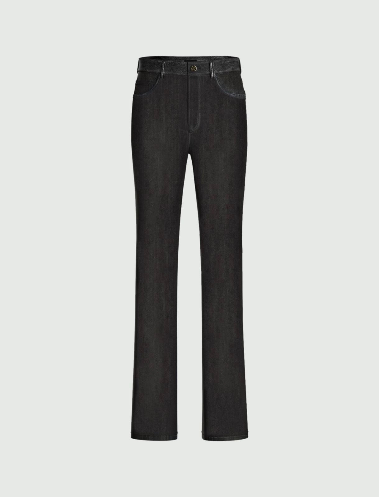 Jeans "Felce" in denim nero stone slim flare