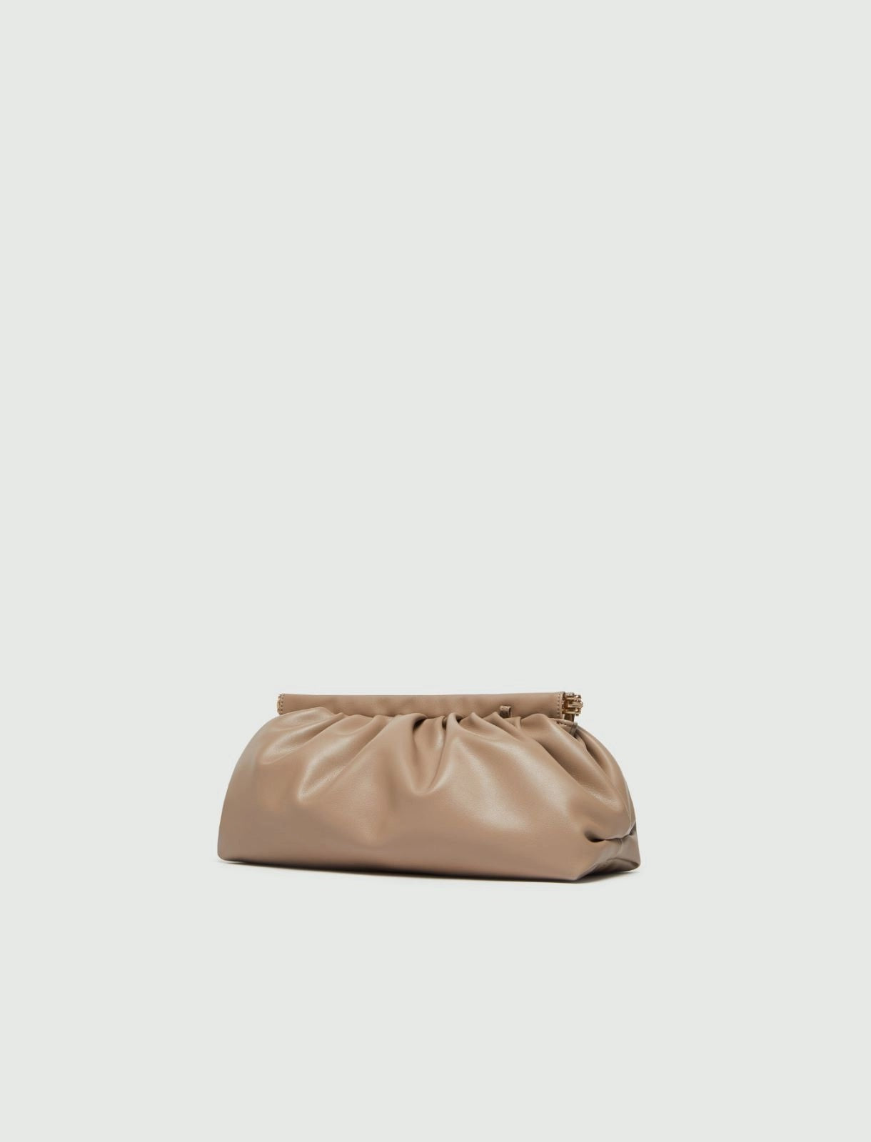 Pouch Morbida "Gloria" Beige con Tracolla in Catena Dorata