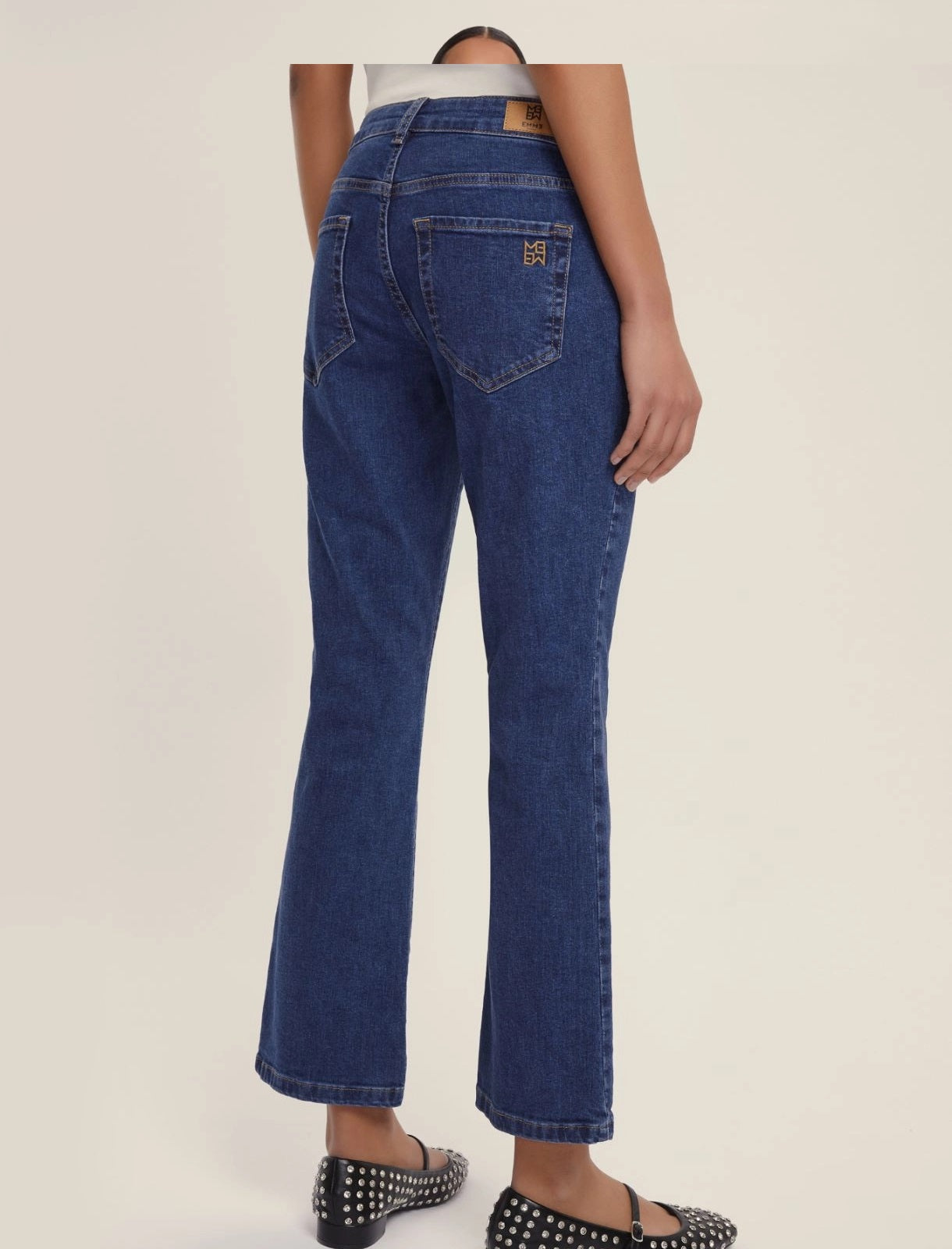 Jeans "Ibisco" in Denim blu medio di Cotone Stretch