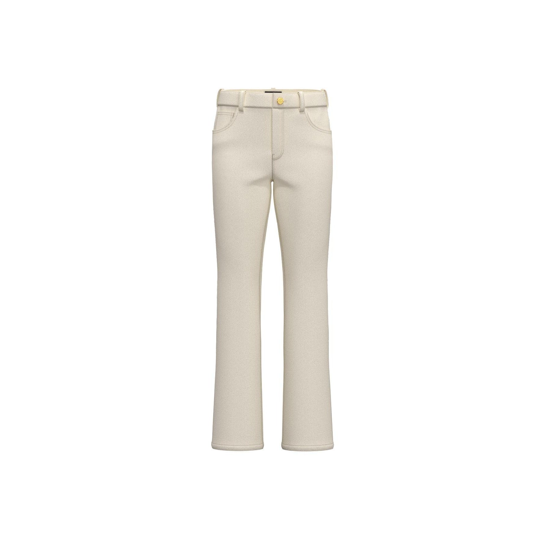 Pantalone "Mode" bianco burro in gabardina stretch con linea flare