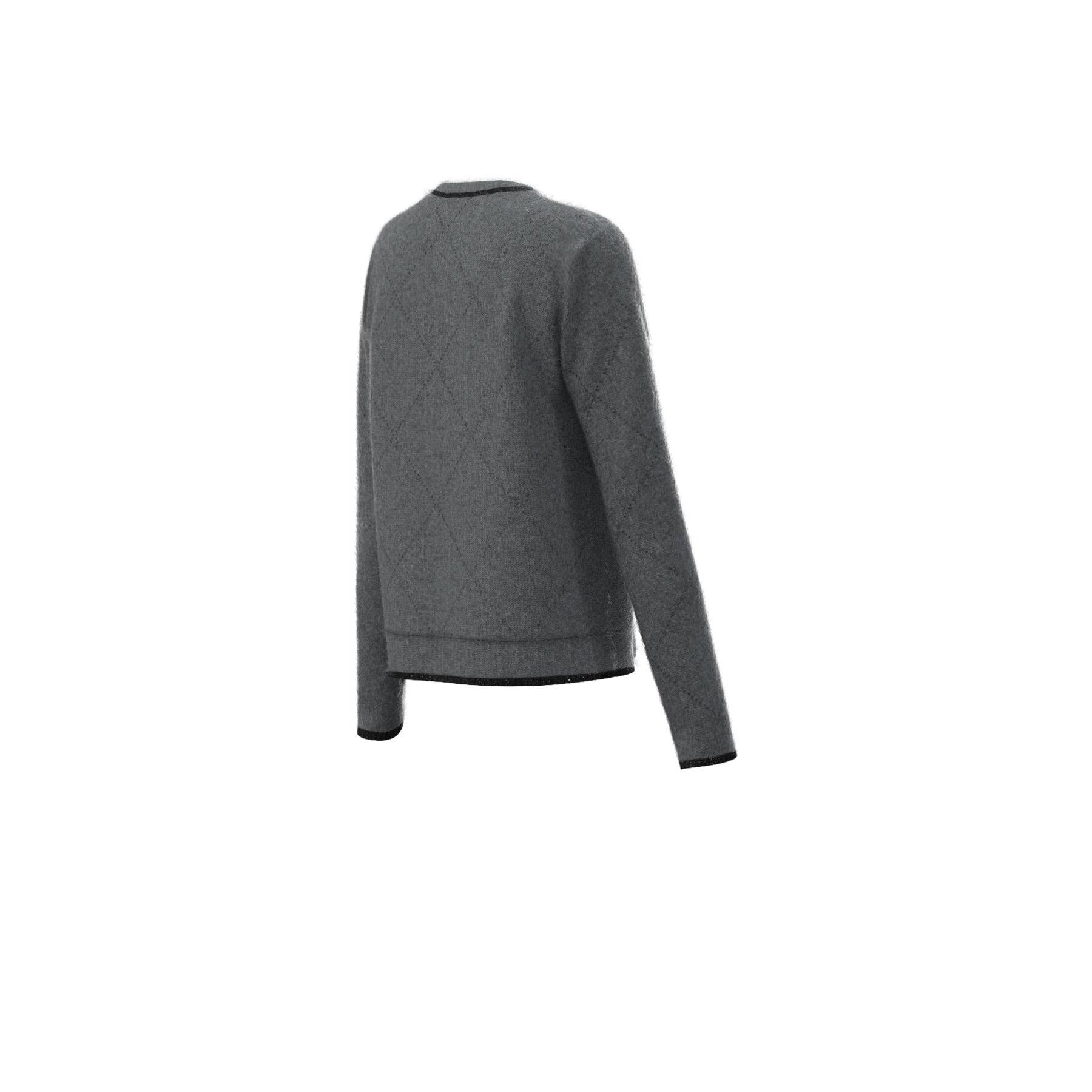 Maglia "Nuvola" grigia in misto lana con lurex e scollo rialzato