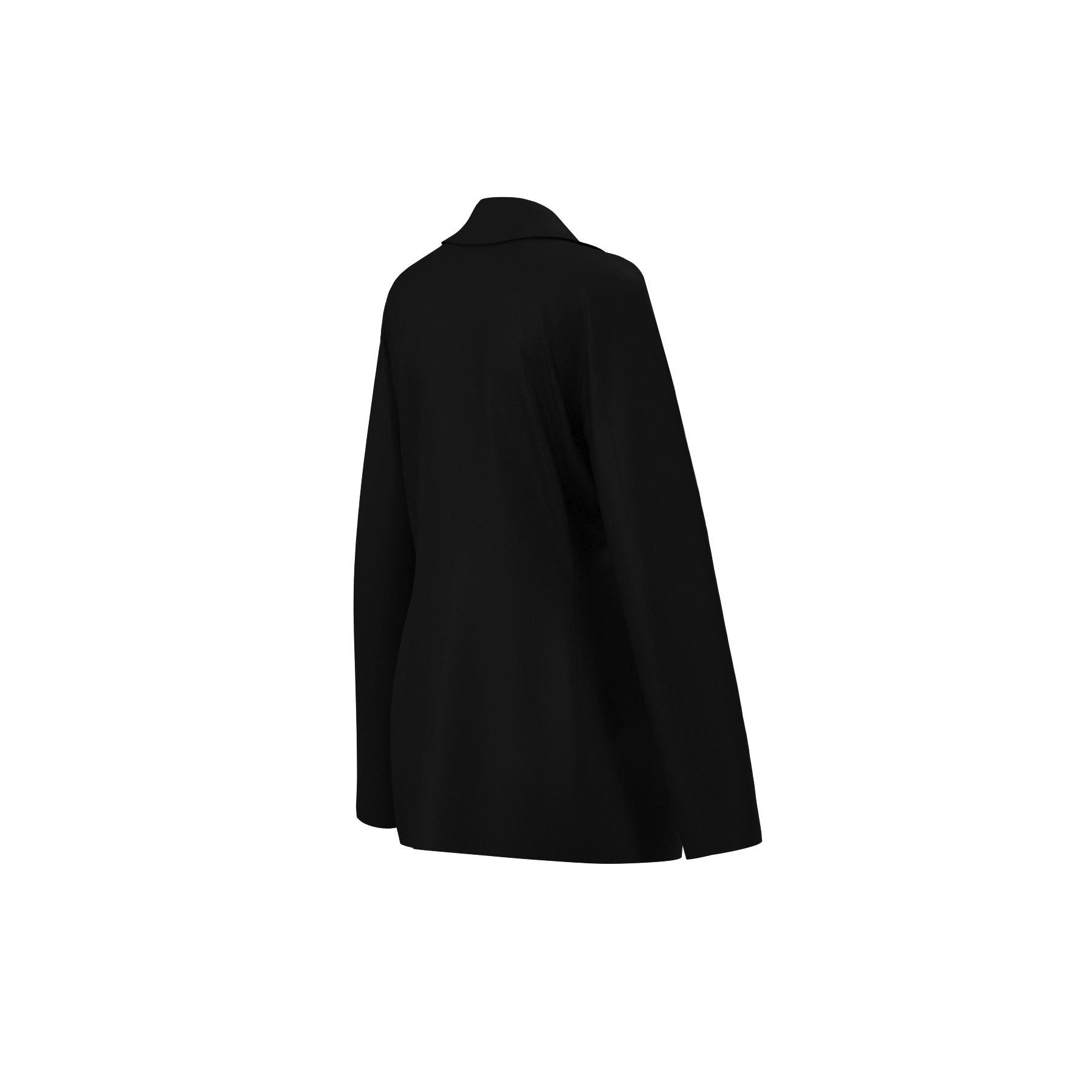 Giacca "Reims1" Nera in Interlock Stretch con Collo Revers