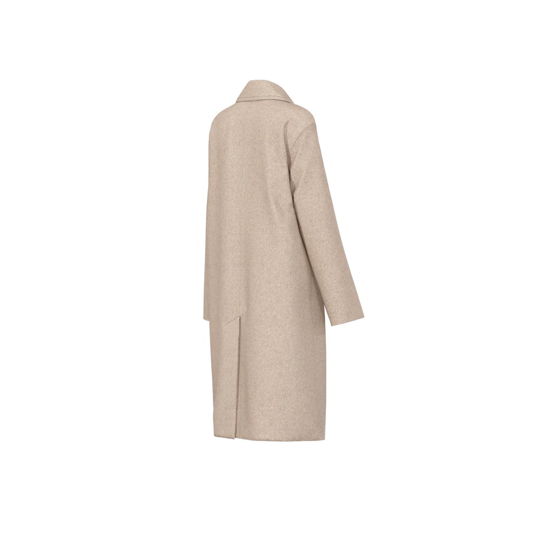 Cappotto Doppiopetto "Roll" color Cachà in Drap di Lana e Nylon