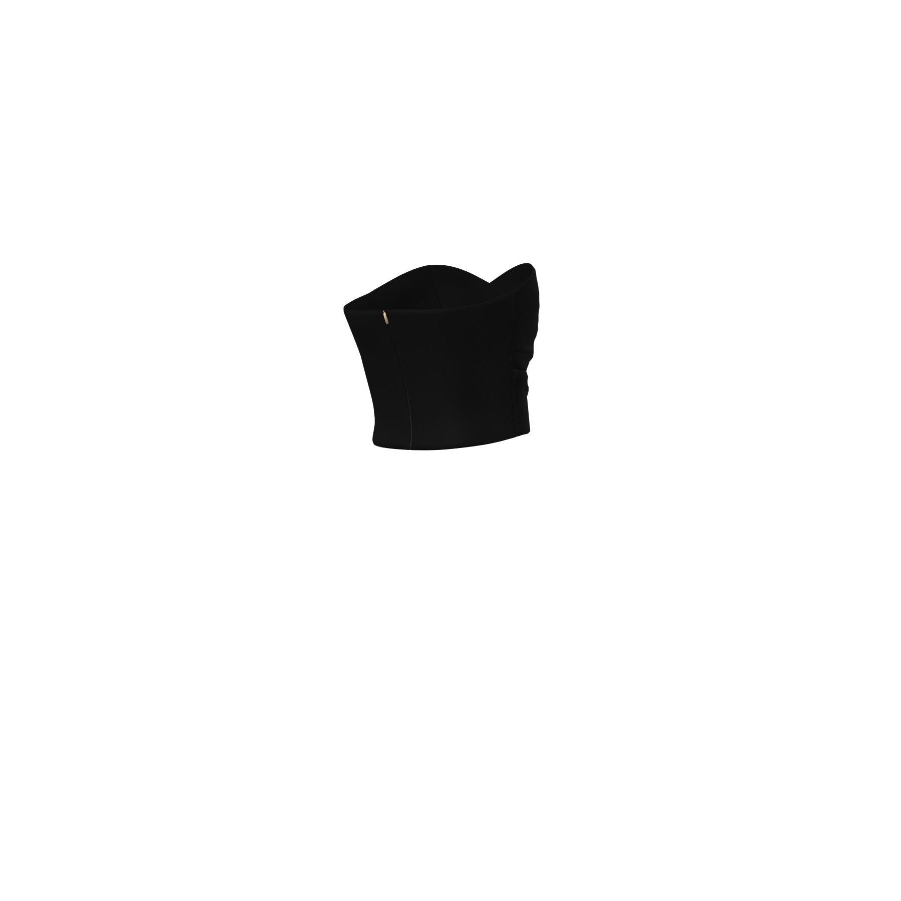 Top bustier "Vagone" Nero in Jersey Stretch con Scollo a Cuore