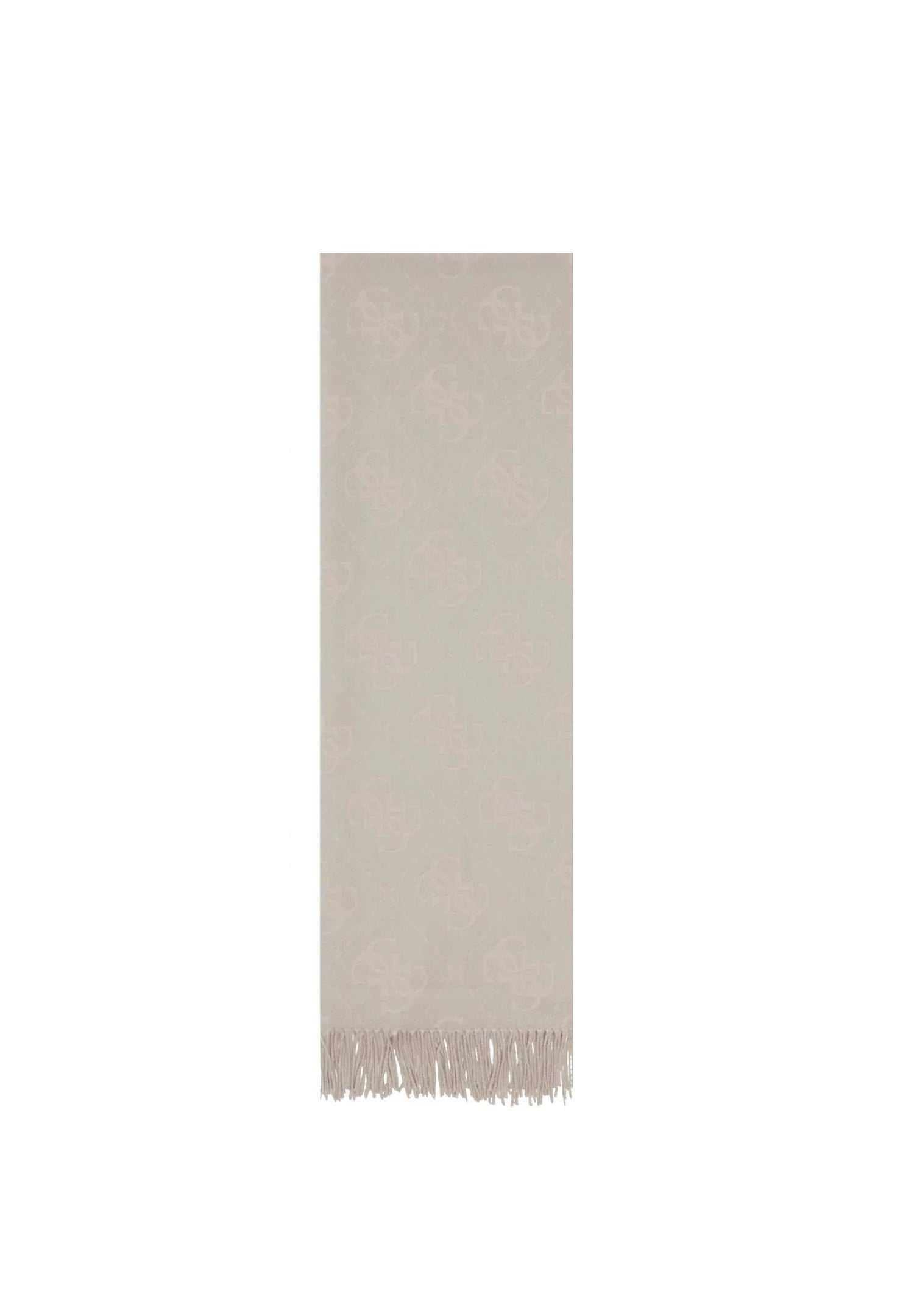 Sciarpa "Mogly " grigia con Monogram All-Over e Frange