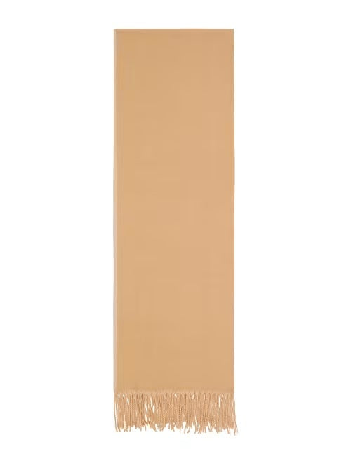 Sciarpa Donna Beige con Frange in Tessuto Morbido