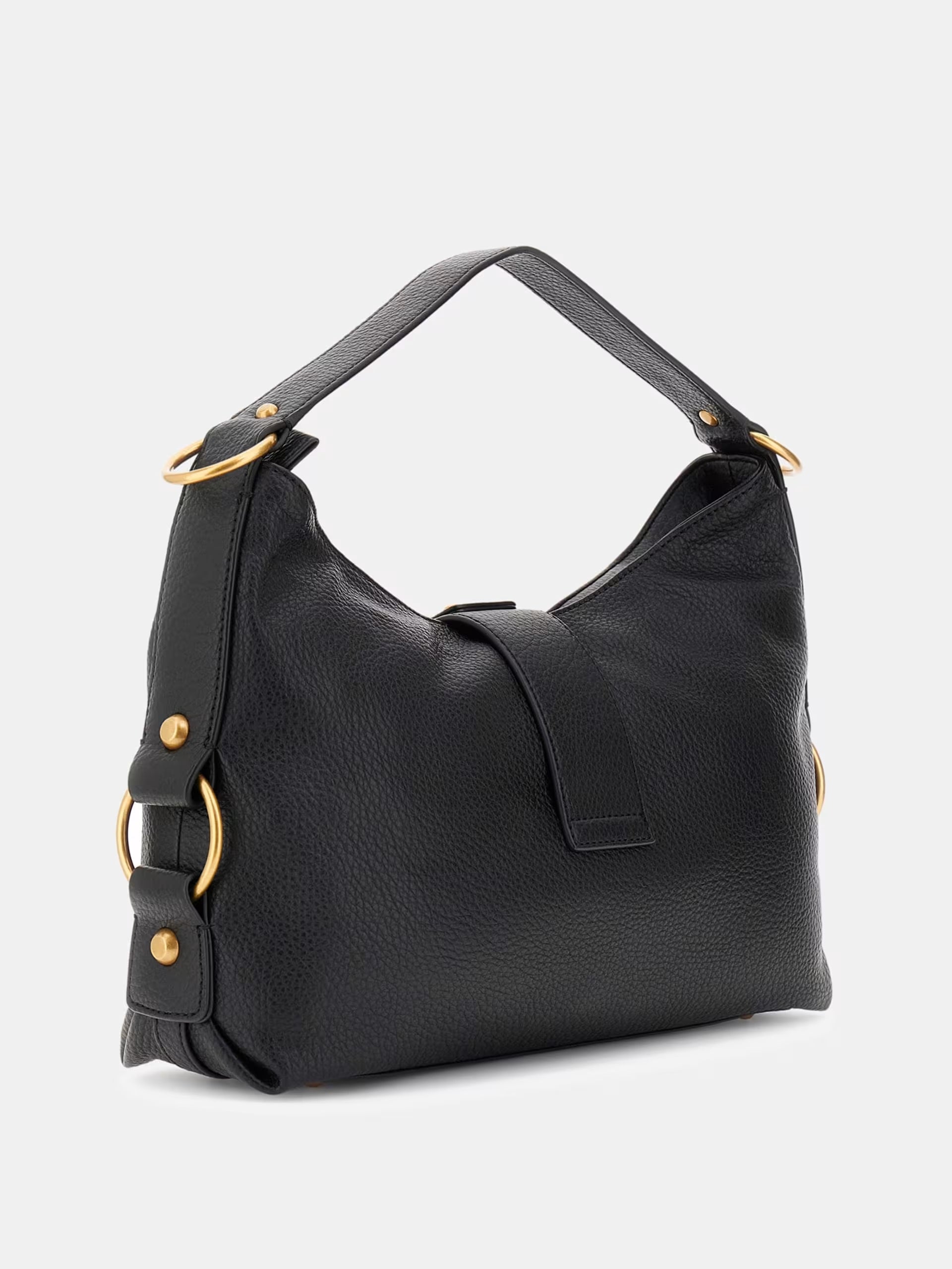 Borsa "Camden" Nera a Spalla con Maxi Fibbia G Dorata
