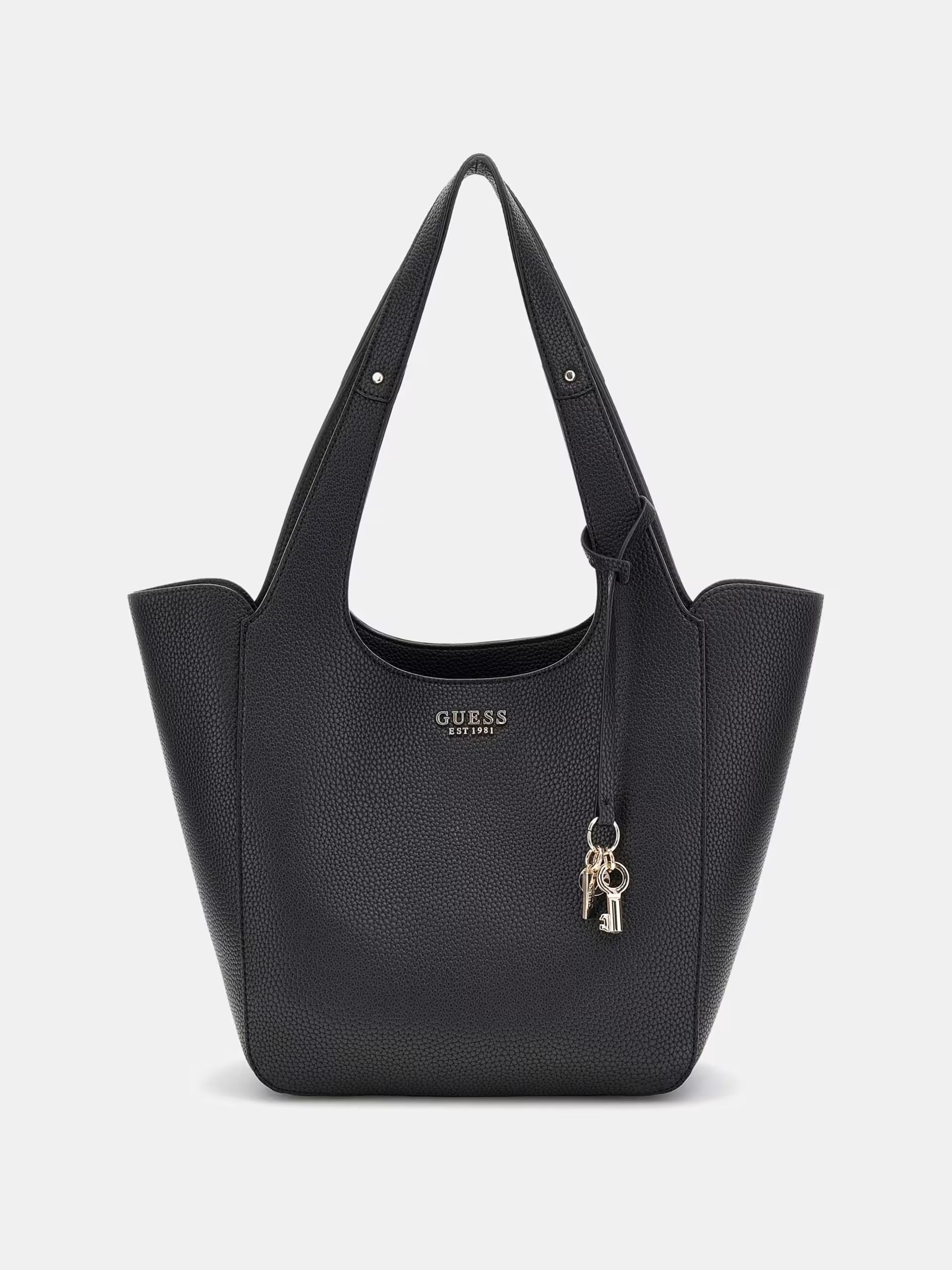 Shopper "Calista" Nera in Similpelle con Pochette Interna e Charm
