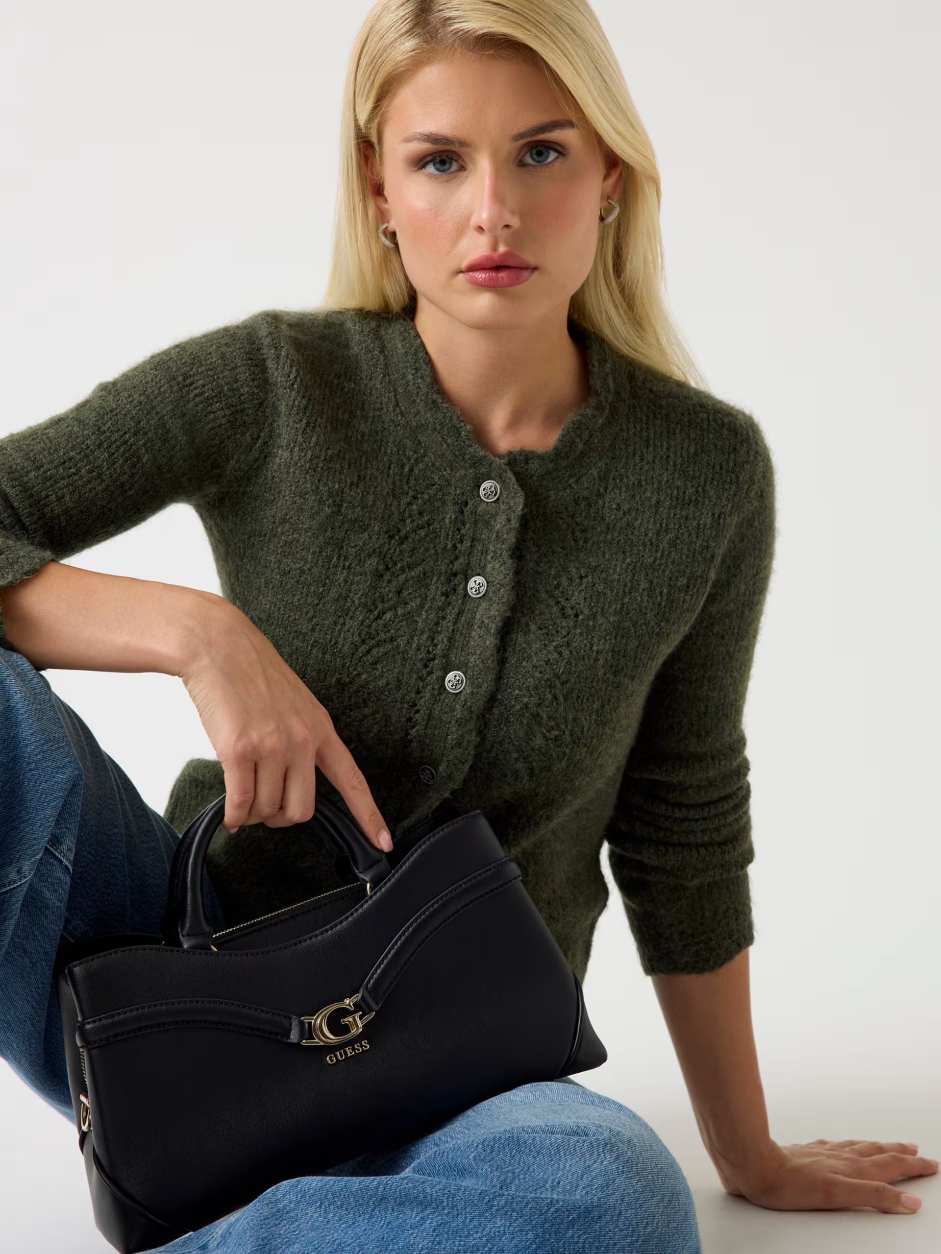 Borsa "Dea Girlfriend Satchel" Nera in Similpelle con Logo G e Tracolla