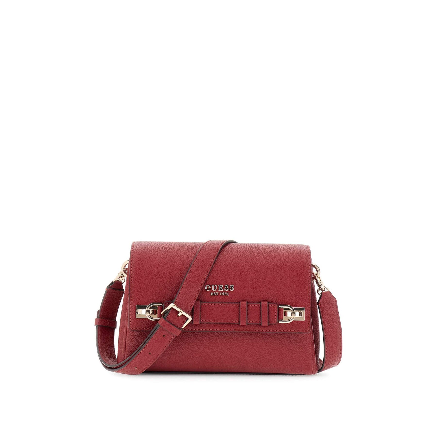 Borsa "Gregoria Flap Crossbody" rossa in Similpelle con Dettagli Dorati