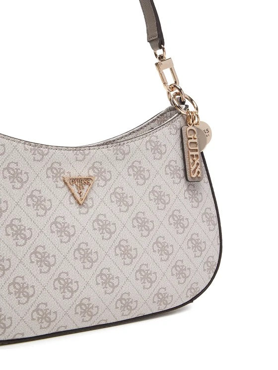 Borsa a spalla "Noelle II Top Zip Shoulder Bag" Dark Taupe con Logo