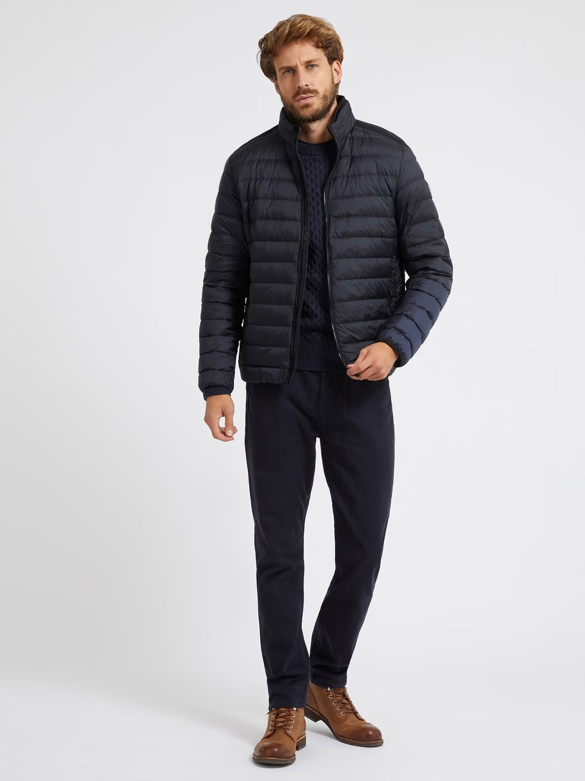 Piumino Blu Regular Fit con Zip e Imbottitura certificata RDS