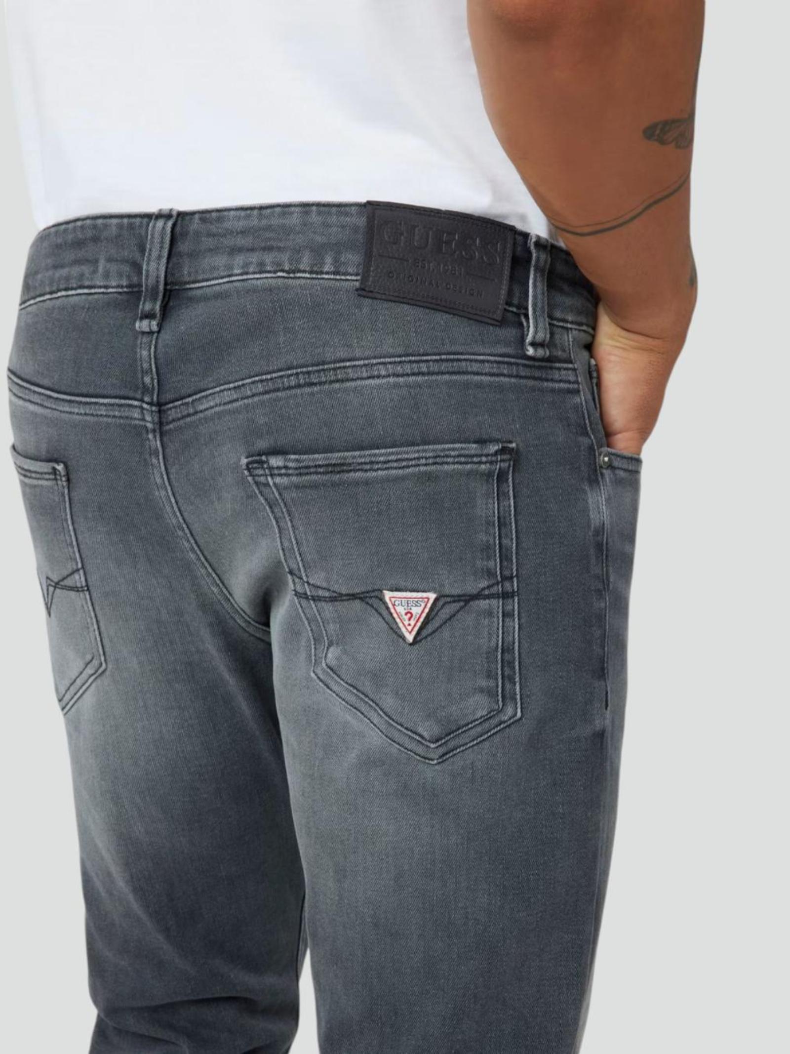 Jeans Uomo "Miami" Grigio Skinny Fit in Misto Cotone