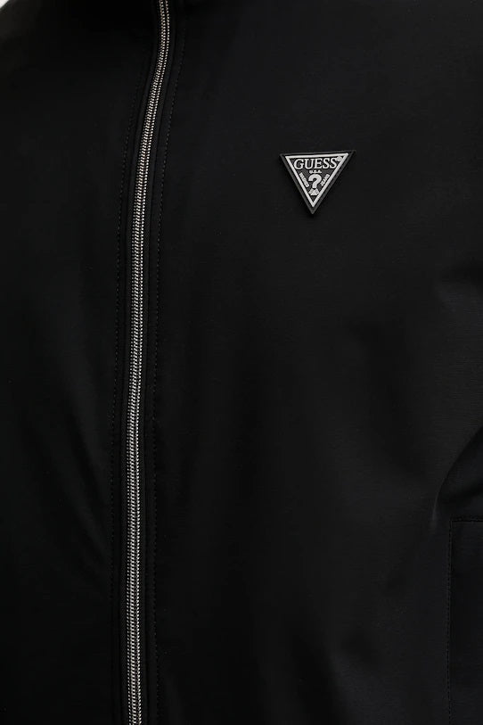 Giubbino "Tech Stretch" nero Slim Fit in Tessuto Tecnico Antivento