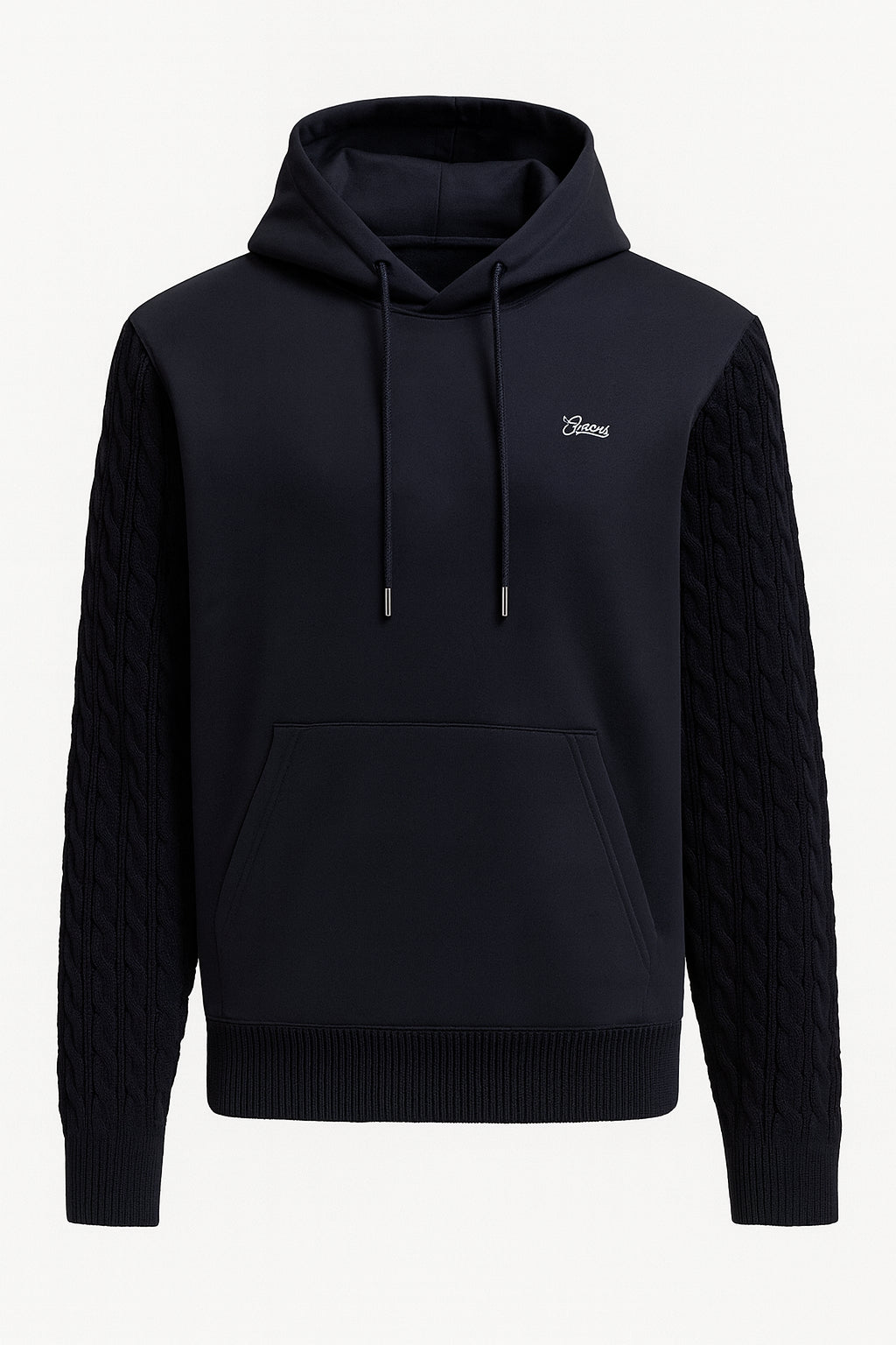 Guess "Contrast Sleeves Hoodie" blu con Cappuccio
