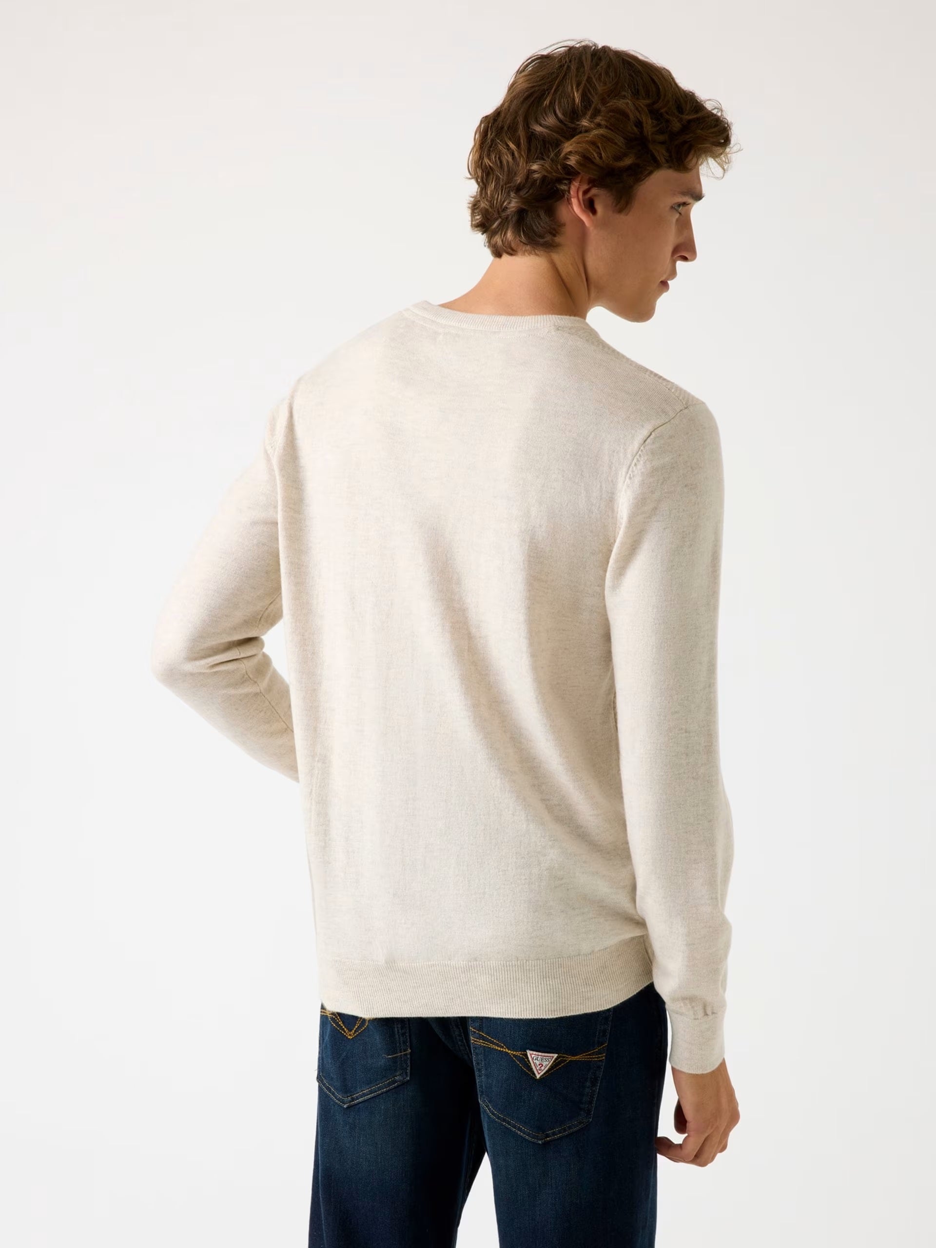 Maglione Uomo "Jamaar" sabbia con Fantasia a Rombi in Misto Lana