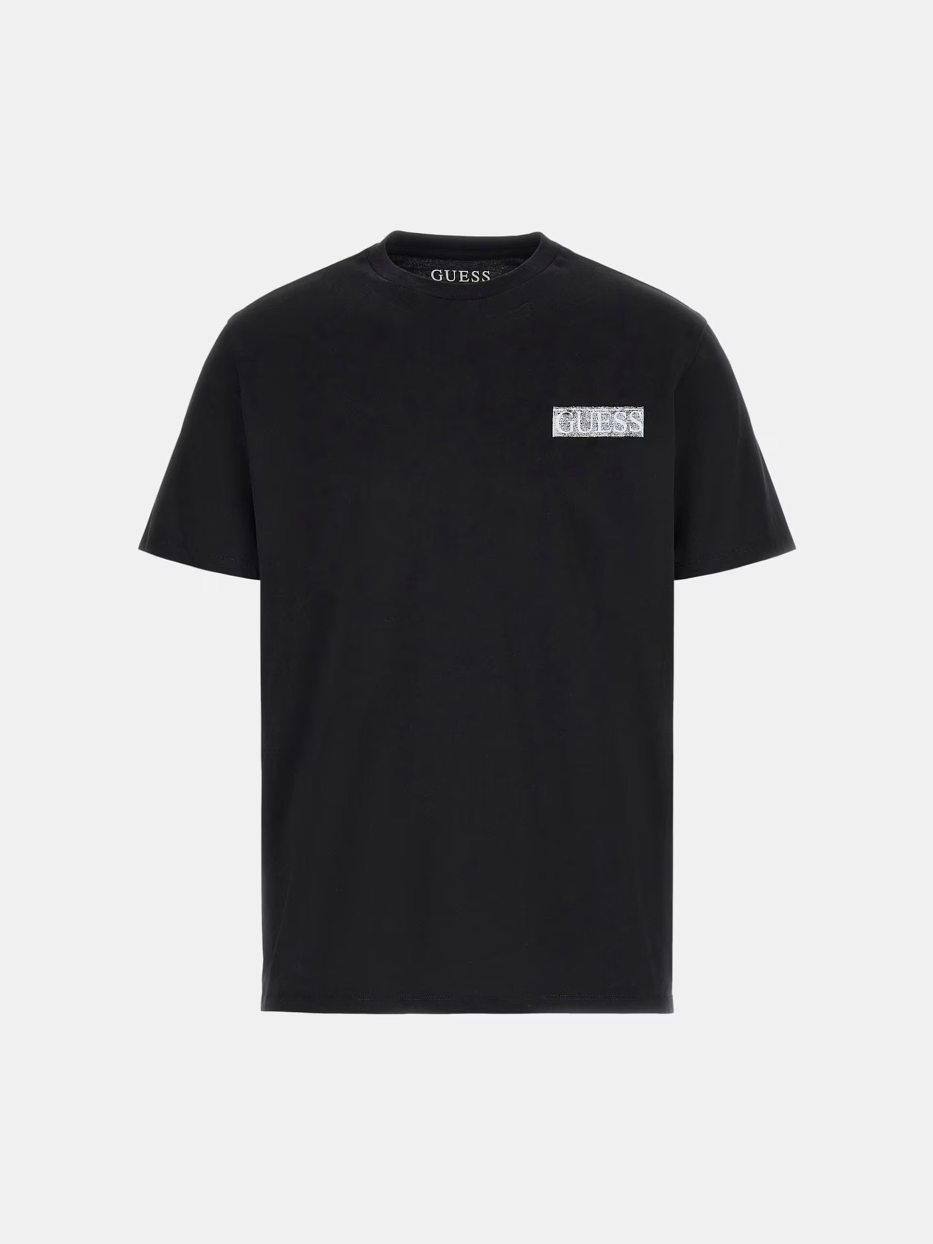 T-shirt nera con Logo Oversize bianco sul Retro e Vestibilità Regular