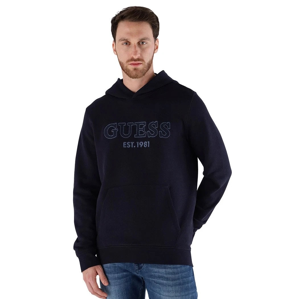Felpa con Cappuccio "Beau" nera con Logo Ricamato