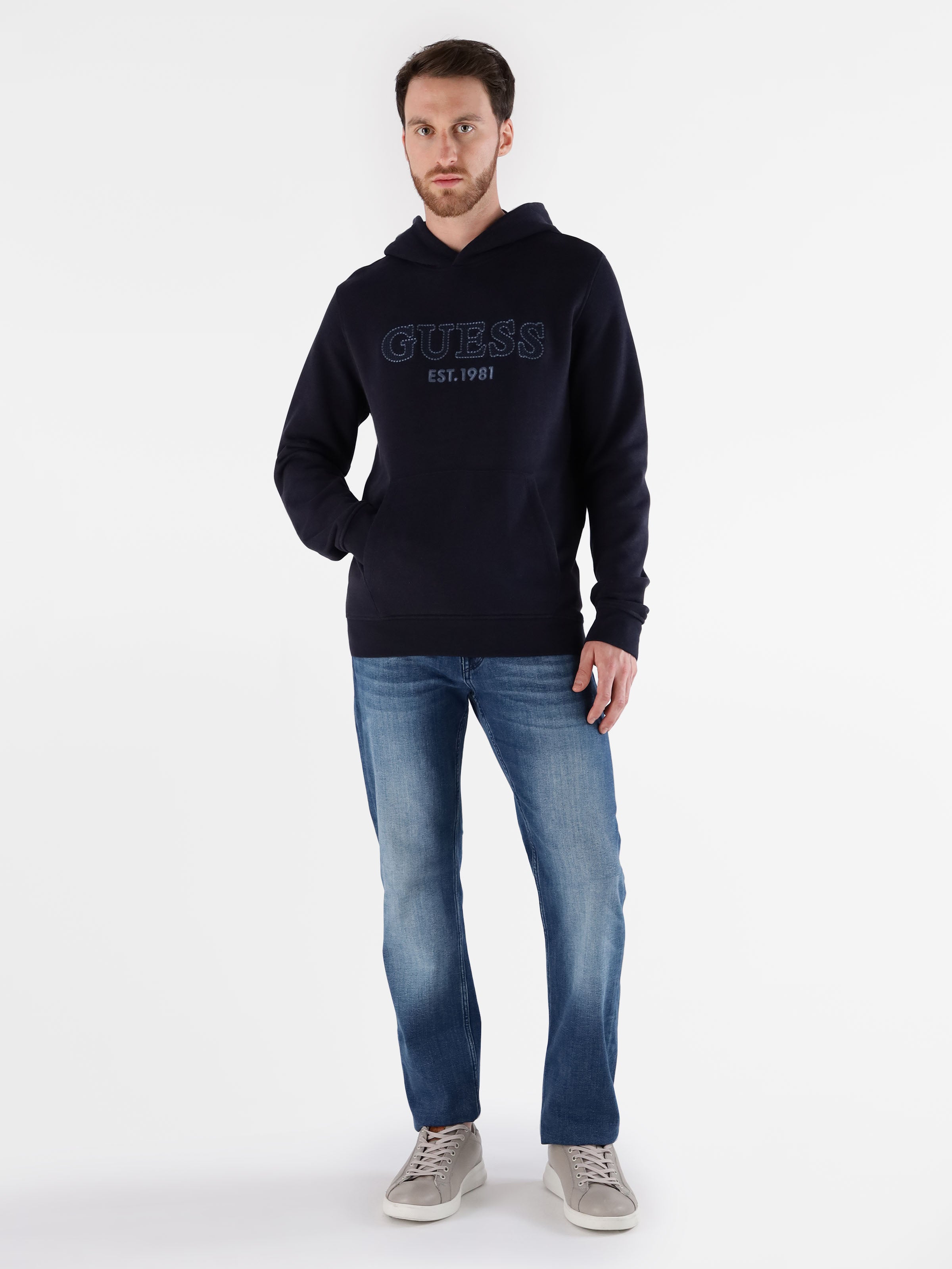 Felpa con Cappuccio "Beau" nera con Logo Ricamato