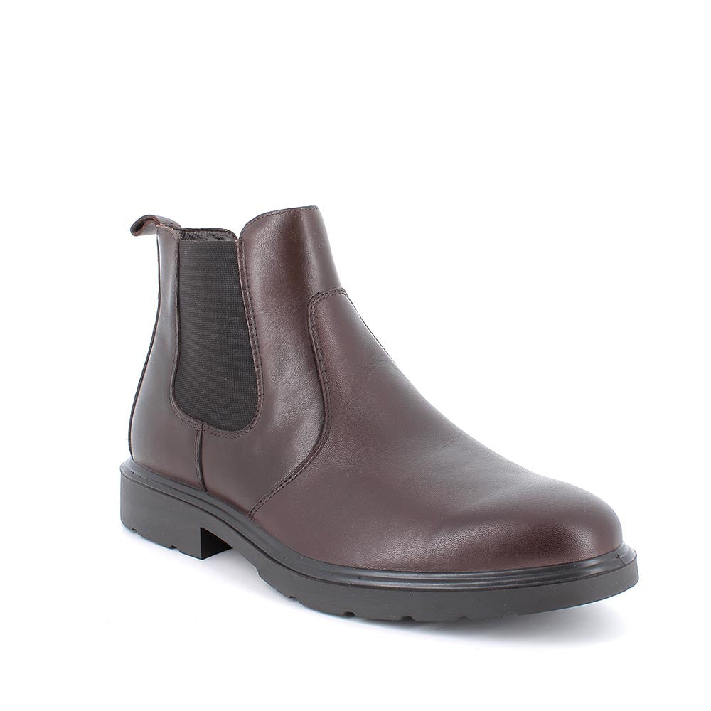 Stivaletti Chelsea marroni in pelle con elastico
