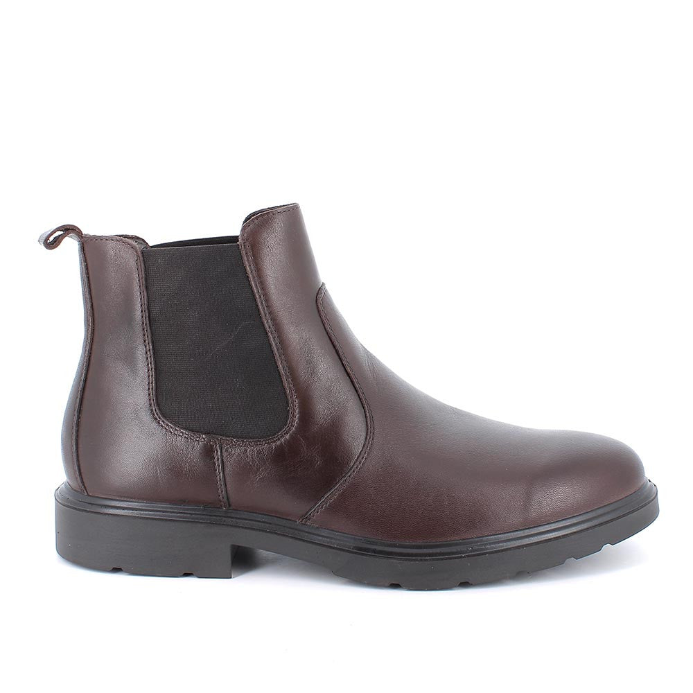 Stivaletti Chelsea marroni in pelle con elastico