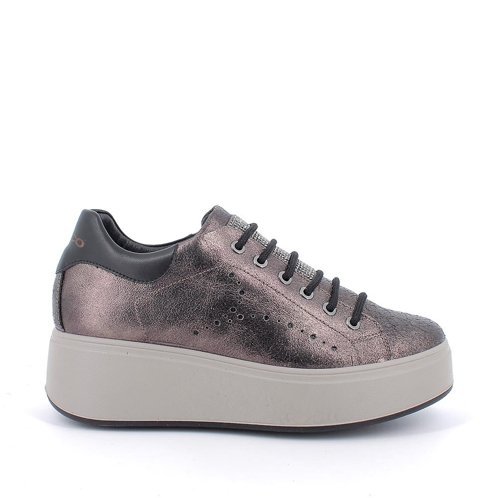 Sneakers Donna IGI&CO Vintage Bronzo con Zeppa in Pelle