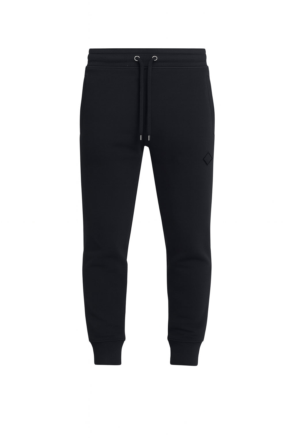 Pantaloni tuta da uomo blu con patch gommata e fondo elasticizzato