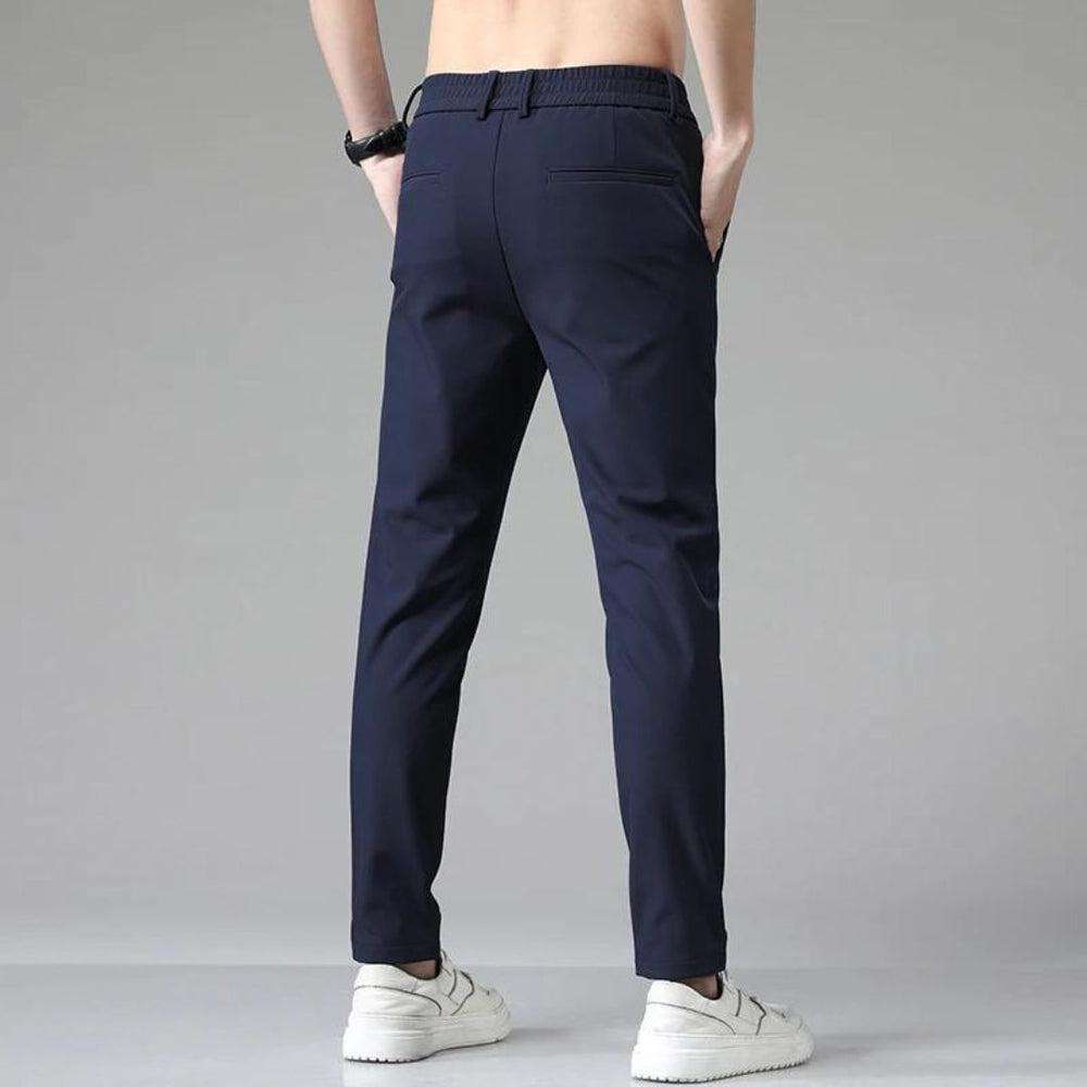 Pantalaccio da uomo blu in punto Milano con vita elasticata Markup