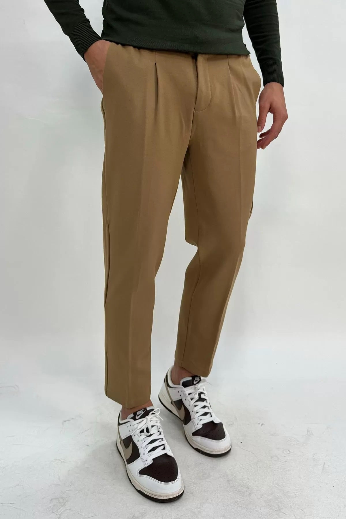 Pantalaccio da uomo cammello in punto Milano con vita elasticata