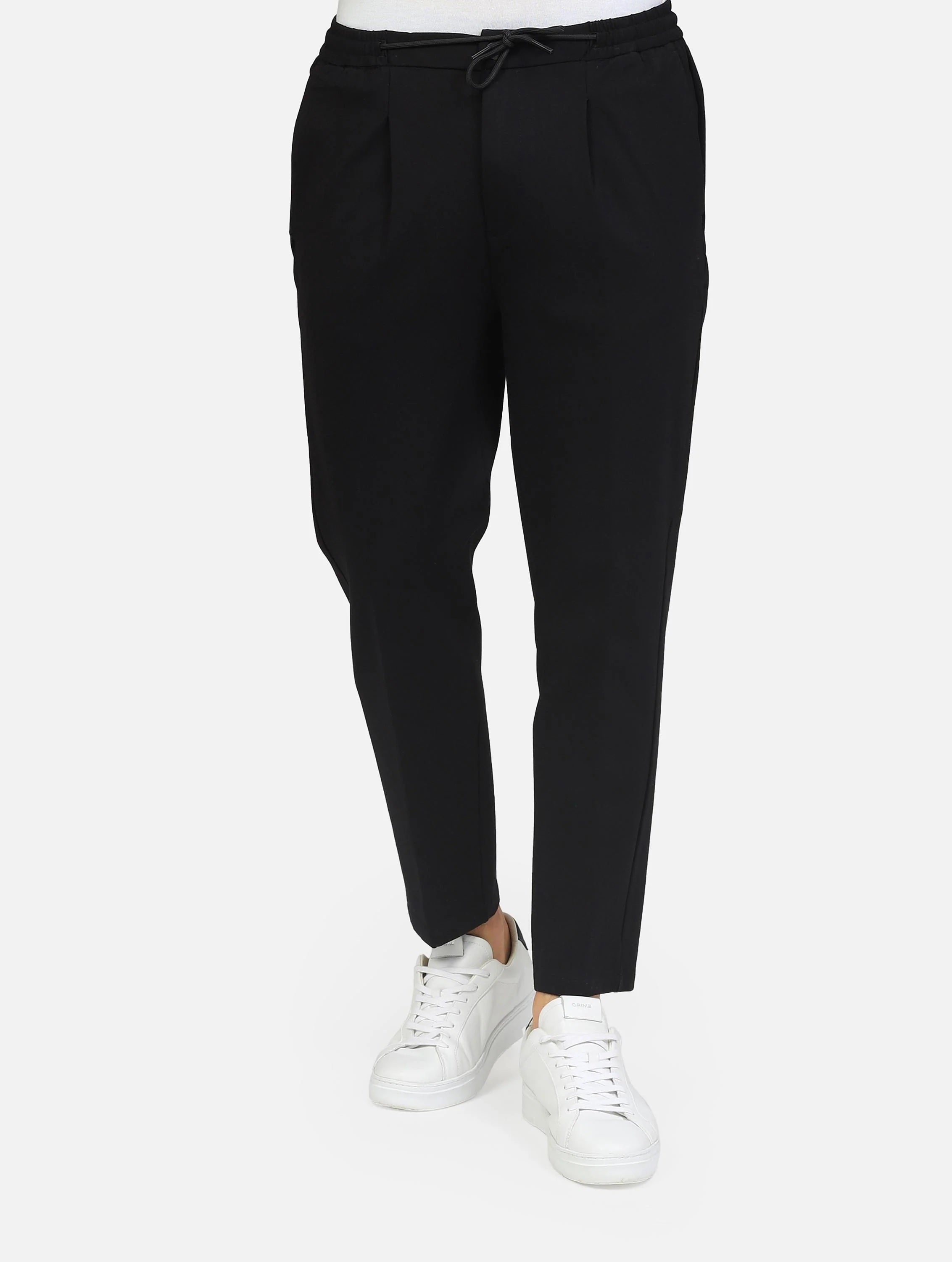 Pantalaccio da uomo nero in punto Milano con vita elasticata Markup