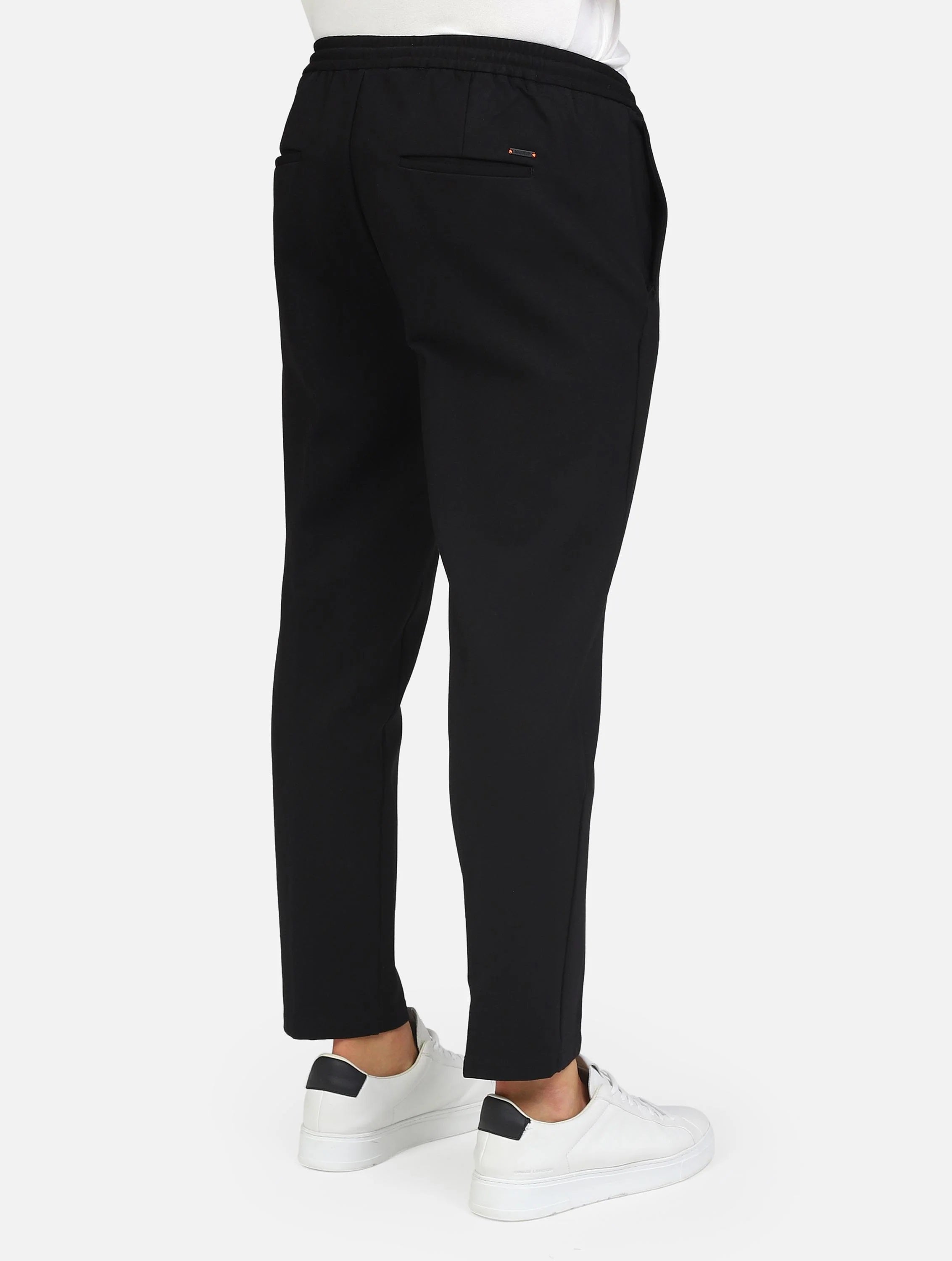 Pantalaccio da uomo nero in punto Milano con vita elasticata Markup
