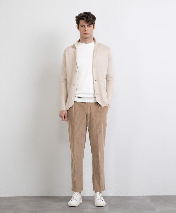 Blazer / cardigan da uomo beige in viscosa punto stoffa Markup